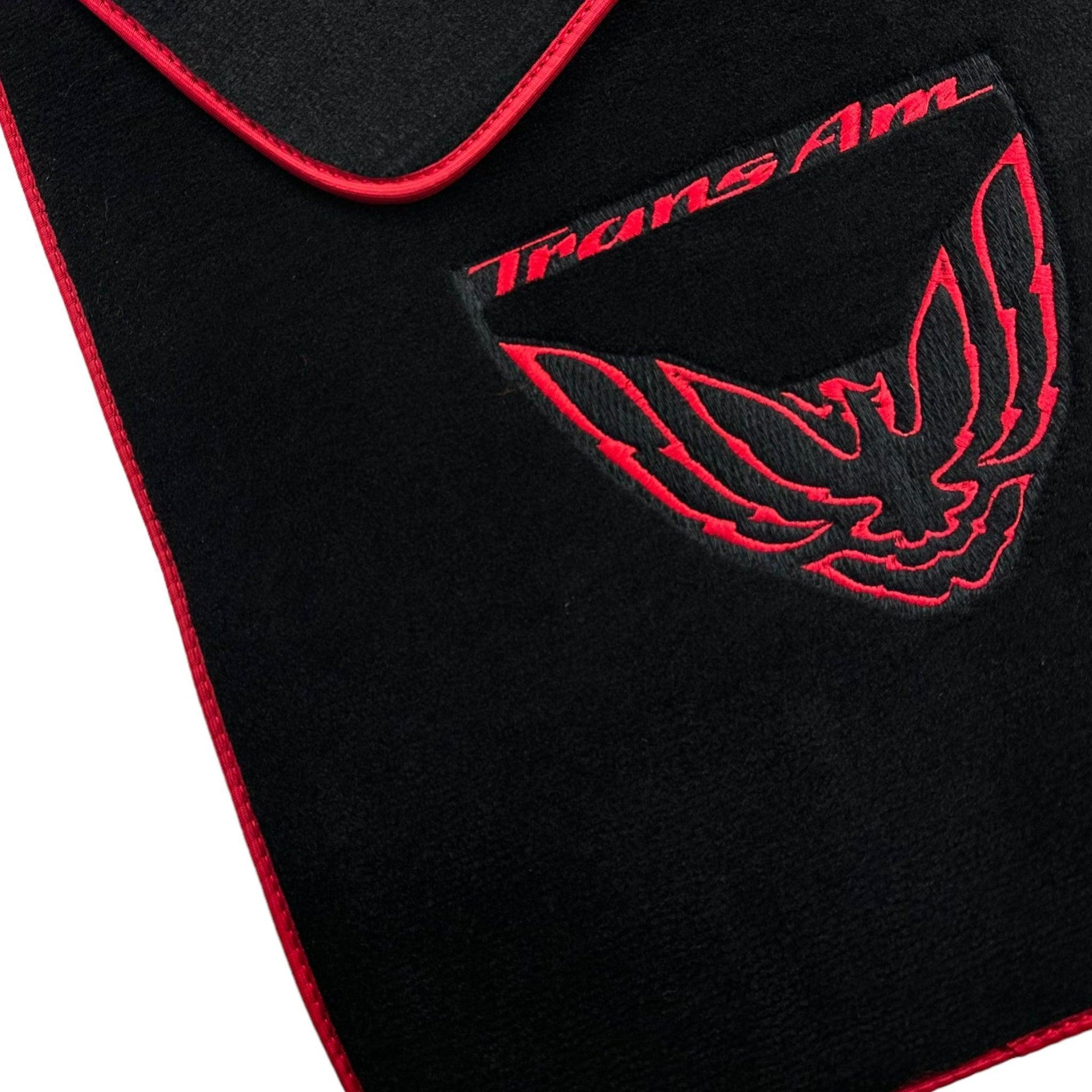 Black Floor Mats Red Trim for Pontiac FireBird (1970-1981) Trans Am - AutoWin