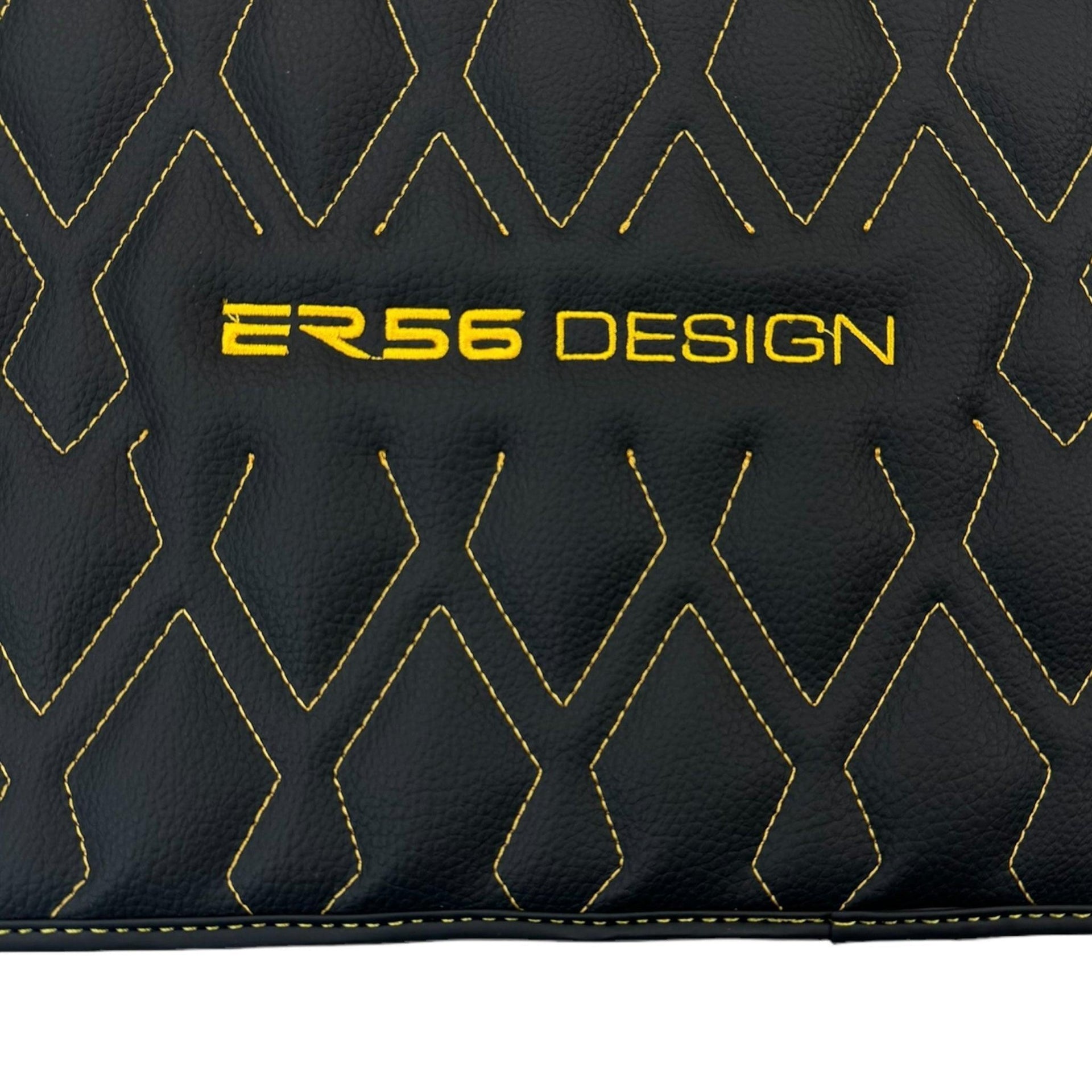 Black Leather Floor Mats for Rolls-Royce Phantom VIII (2017-2024) ER56 Design - AutoWin