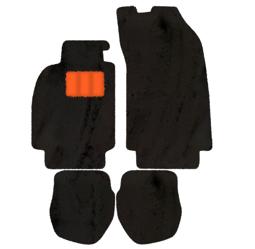 Schwarze Fußmatten für Porsche 911 - 964 (1989-1994) mit Carbon - AutoWin