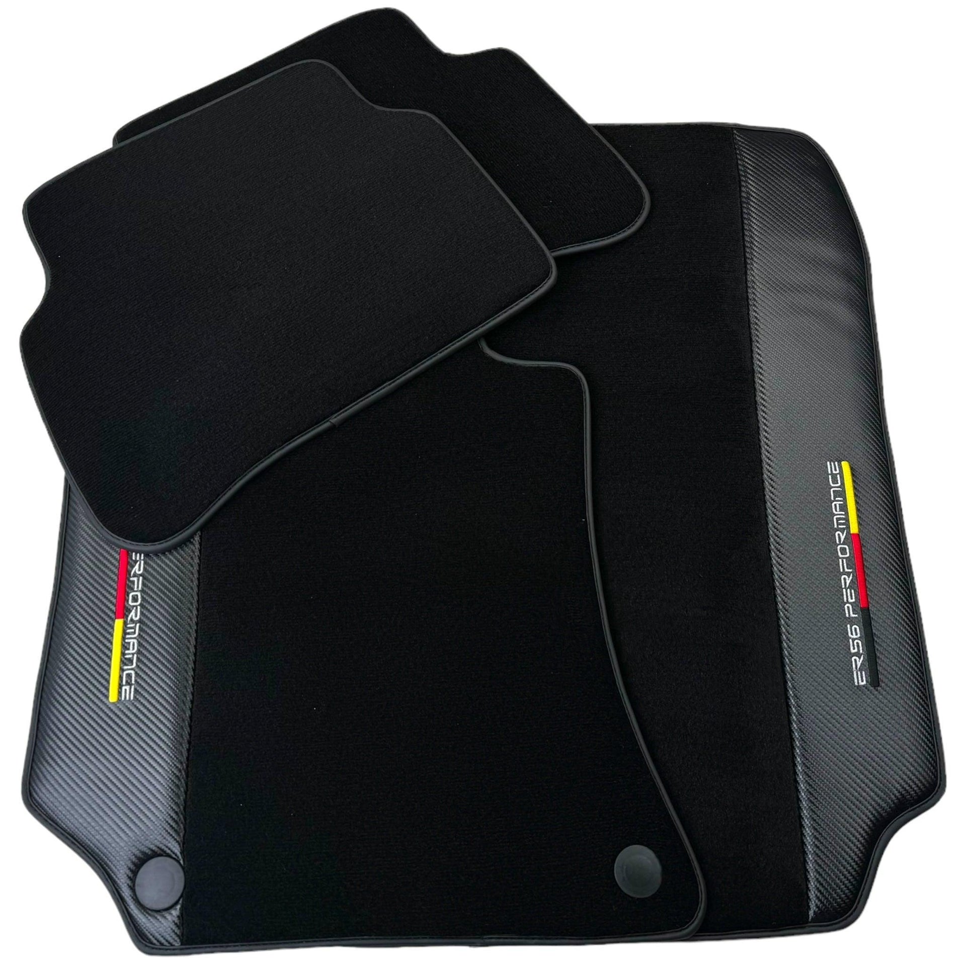 Black Floor Mats for Mercedes Benz C218 Coupe Facelift with Carbon | ER56 Performance - AutoWin
