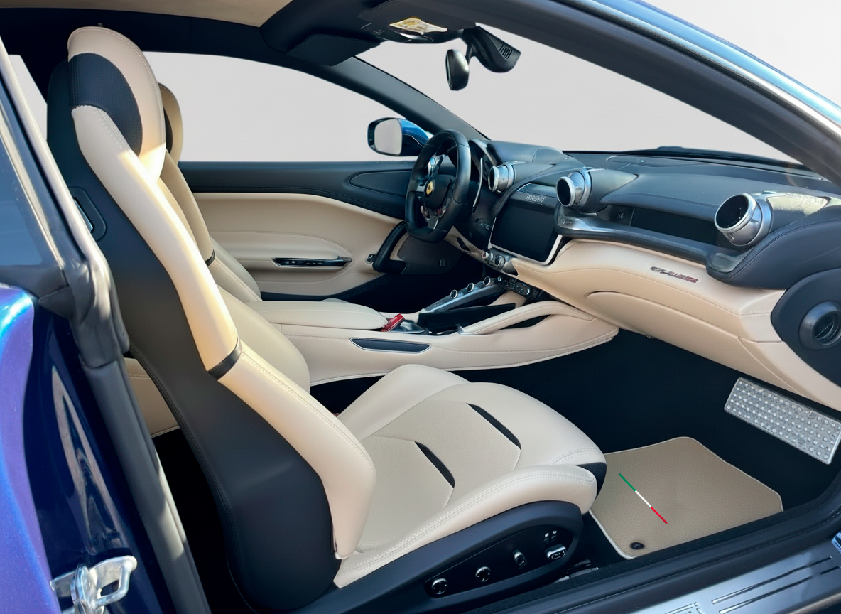 Beige Italian Edition Floor Mats for Ferrari GTC4 Lusso (2016-2023)