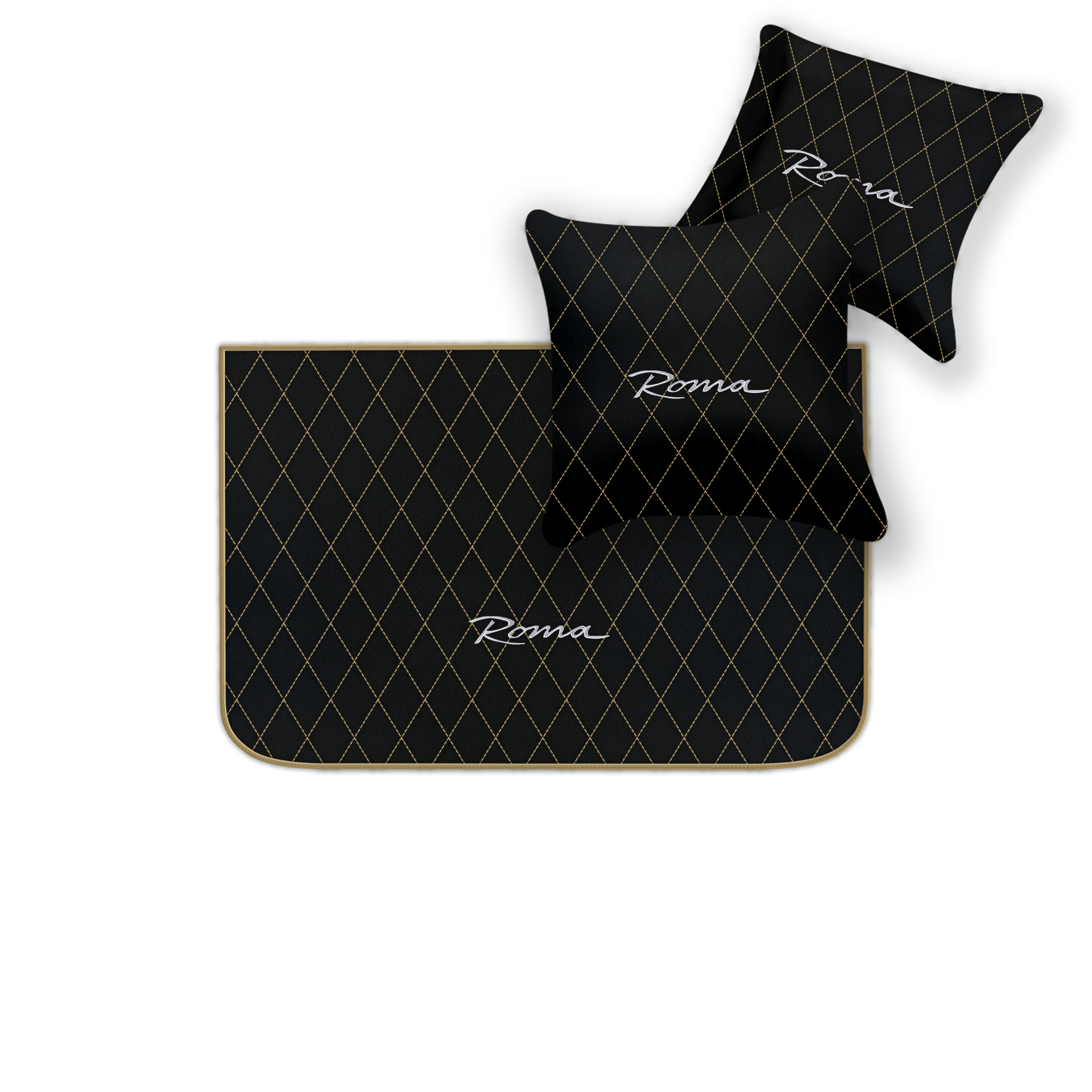 Premium Black Leather Floor Mats for Ferrari Portofino (2018-2023)