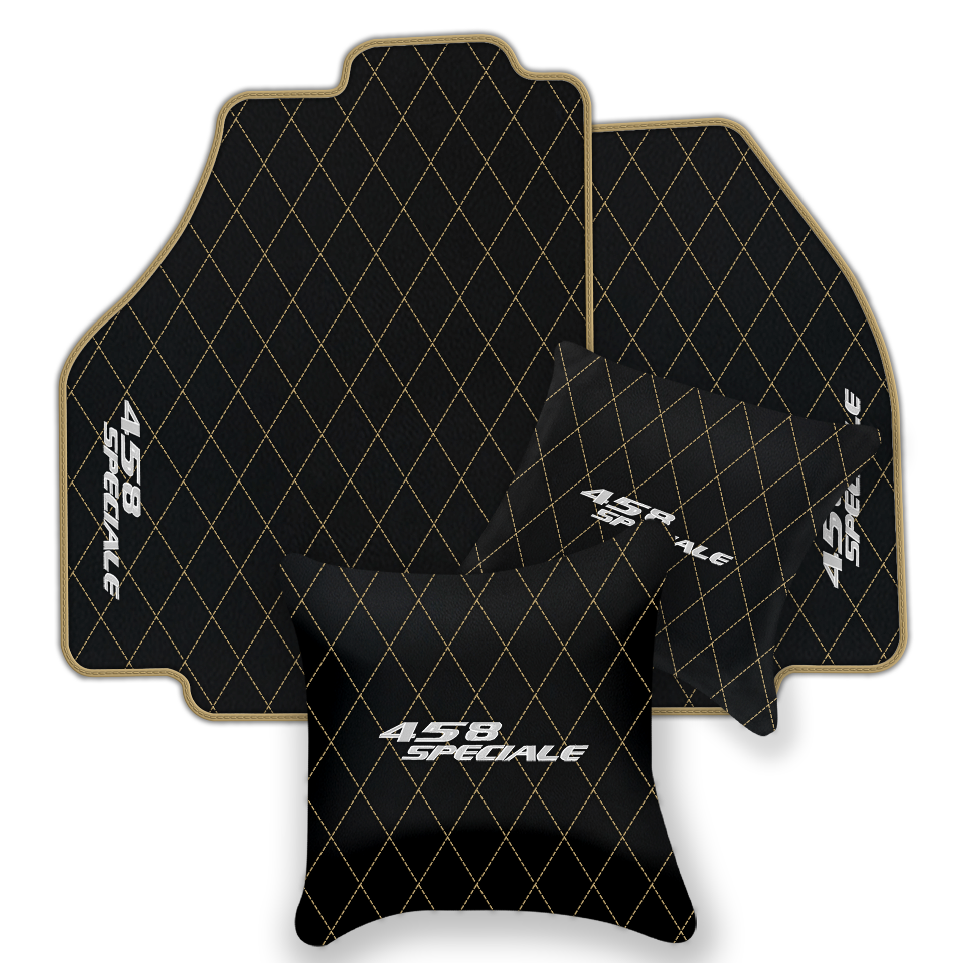Premium Black Leather Floor Mats for Ferrari 296 GTS (2022-2025)