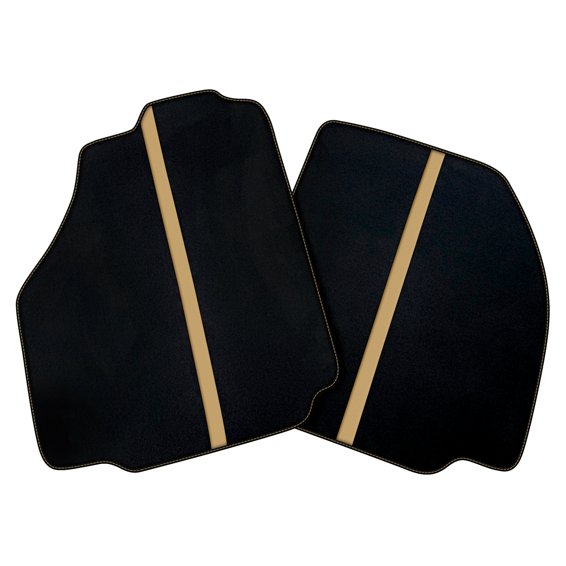 Black Car Floor Mats with Leather Line for Ferrari F8 Tributo (2019-2023) | Various Colors