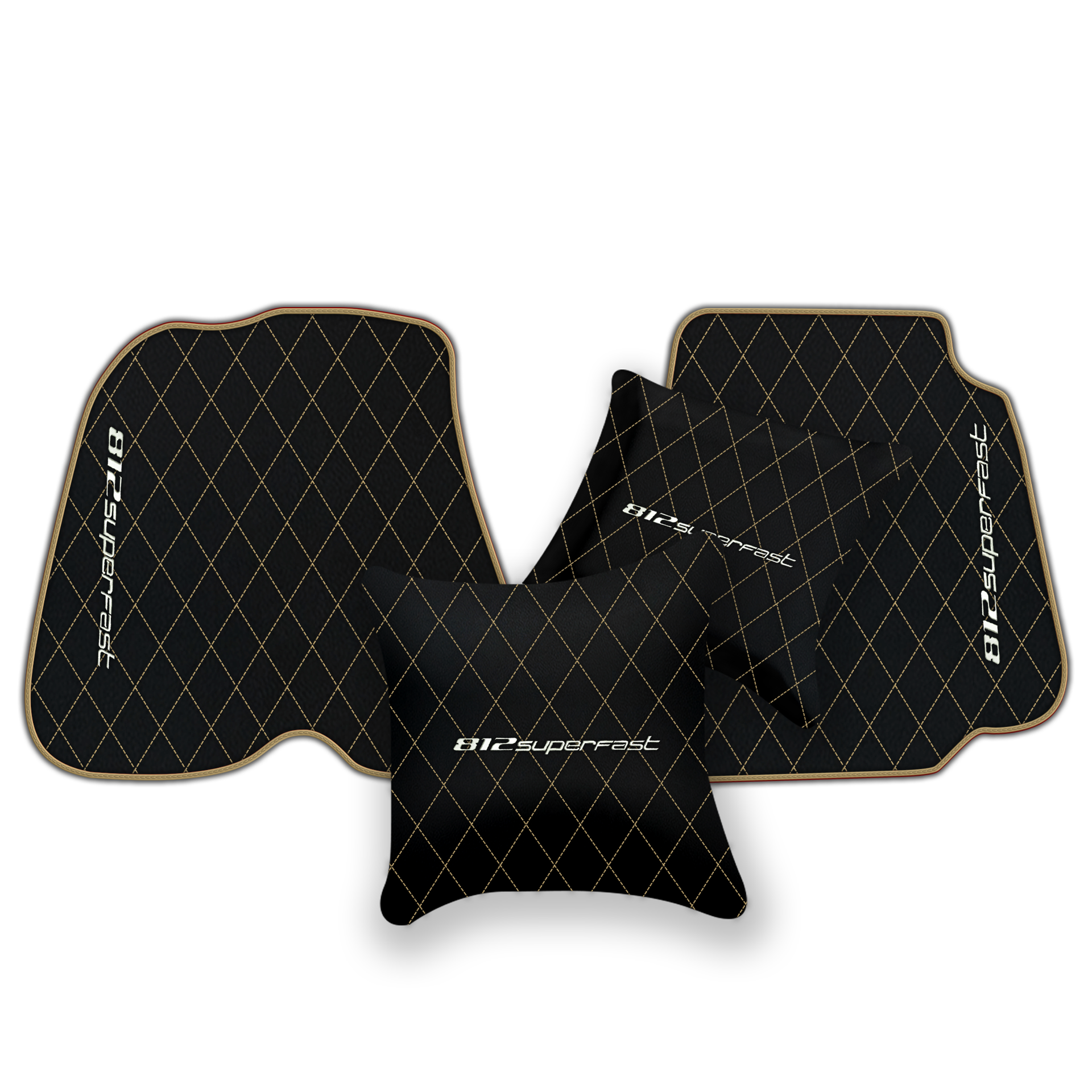 Premium Black Leather Floor Mats for Ferrari F12 (2012-2022)