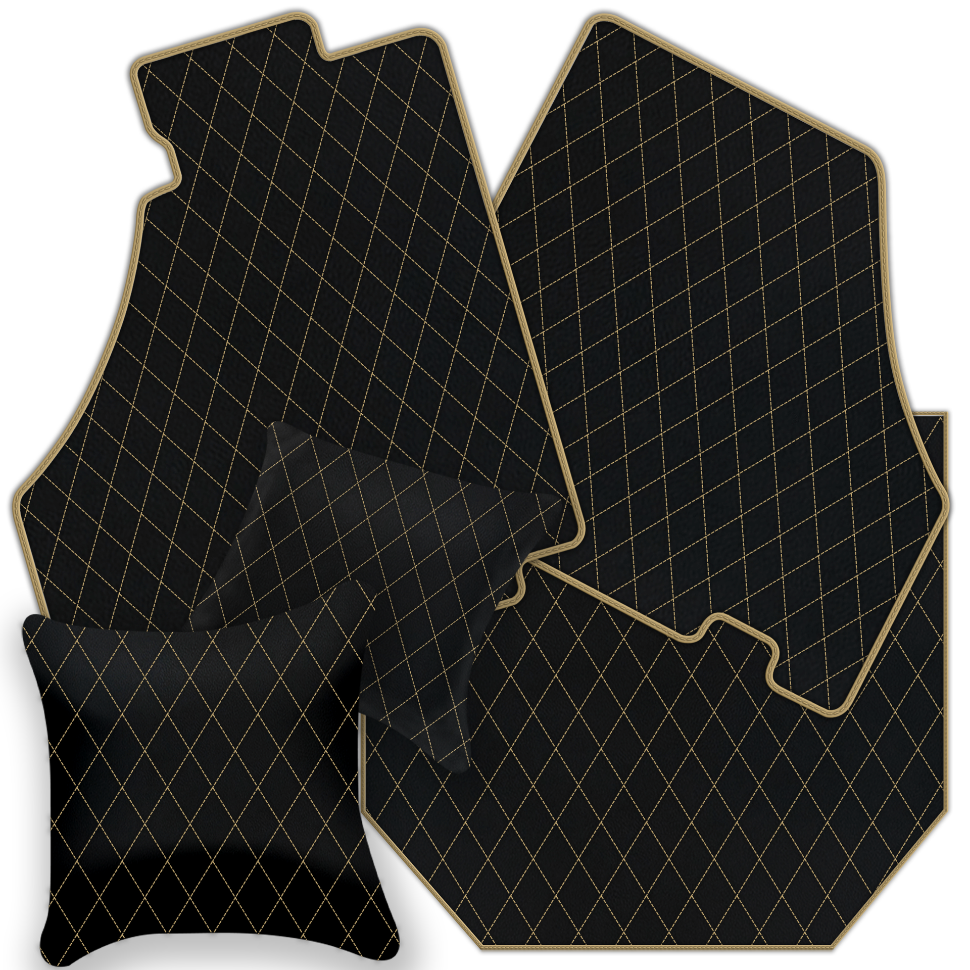 Tappetini per auto neri per Ferrari 360 Modena 1999-2005 con pelle Alcantara rossa - AutoWin