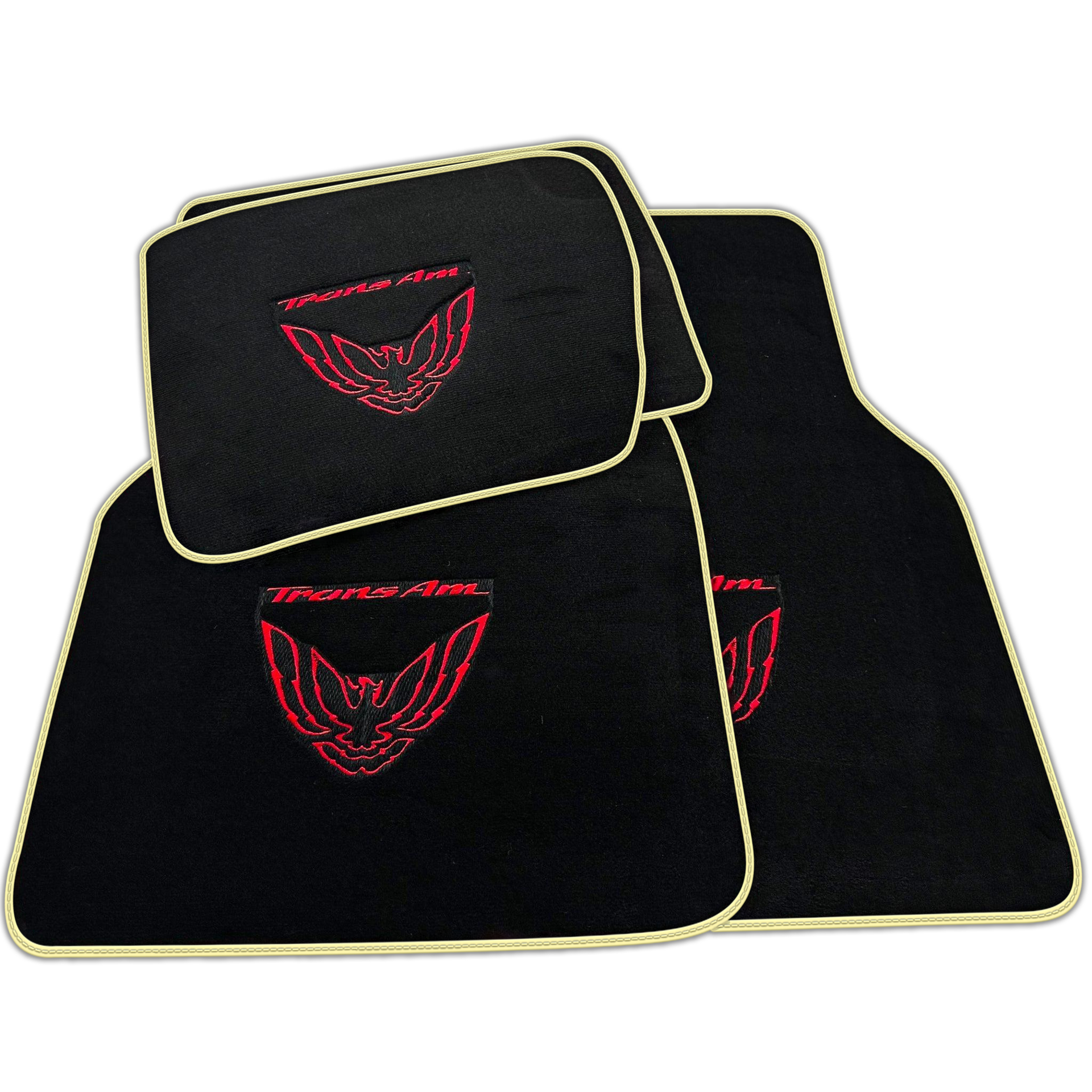 Black Floor Mats Red Trim for Pontiac FireBird (1993-2002) Trans Am