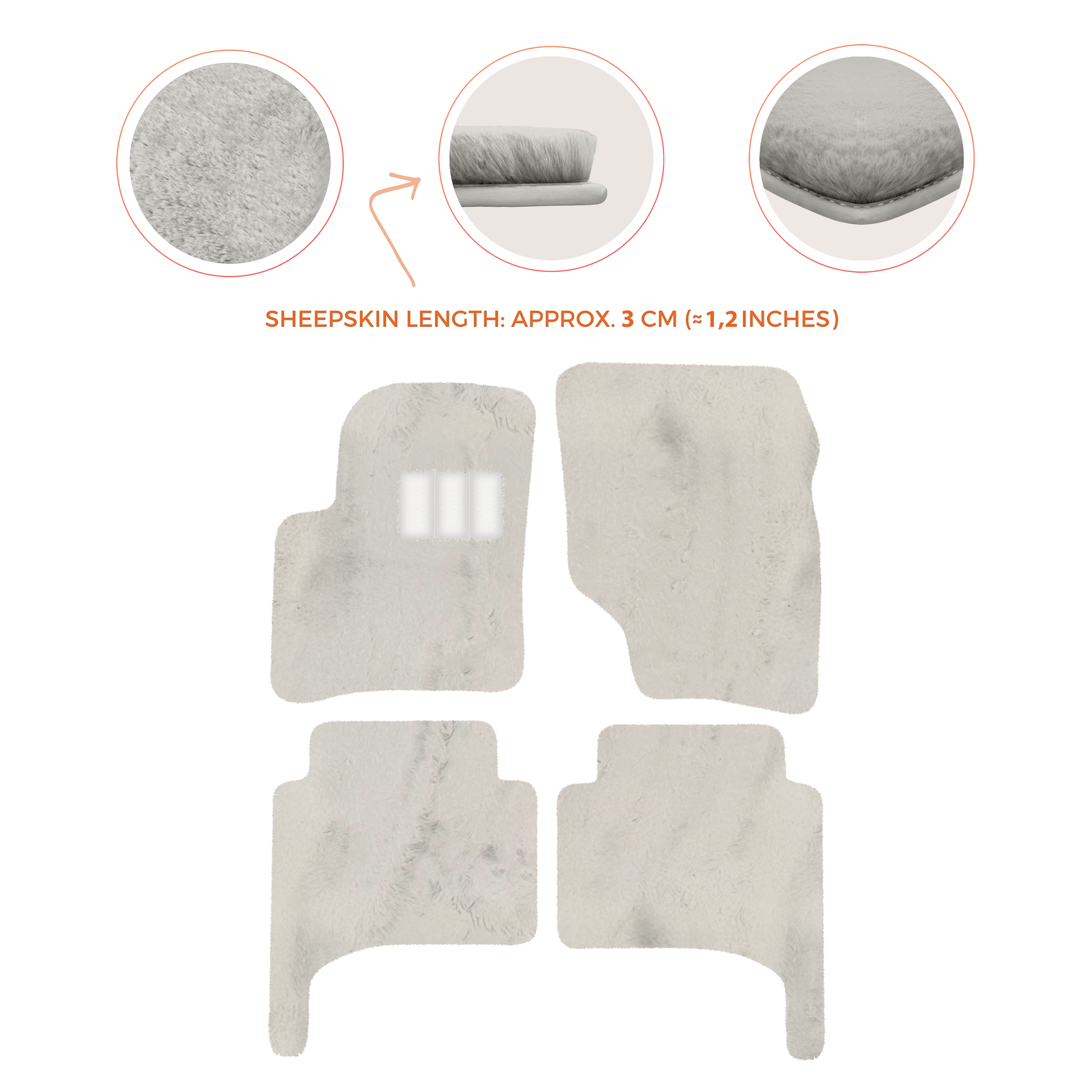 Premium Quality Sheepskin Floor Mats for Porsche 550 (1953-1956)