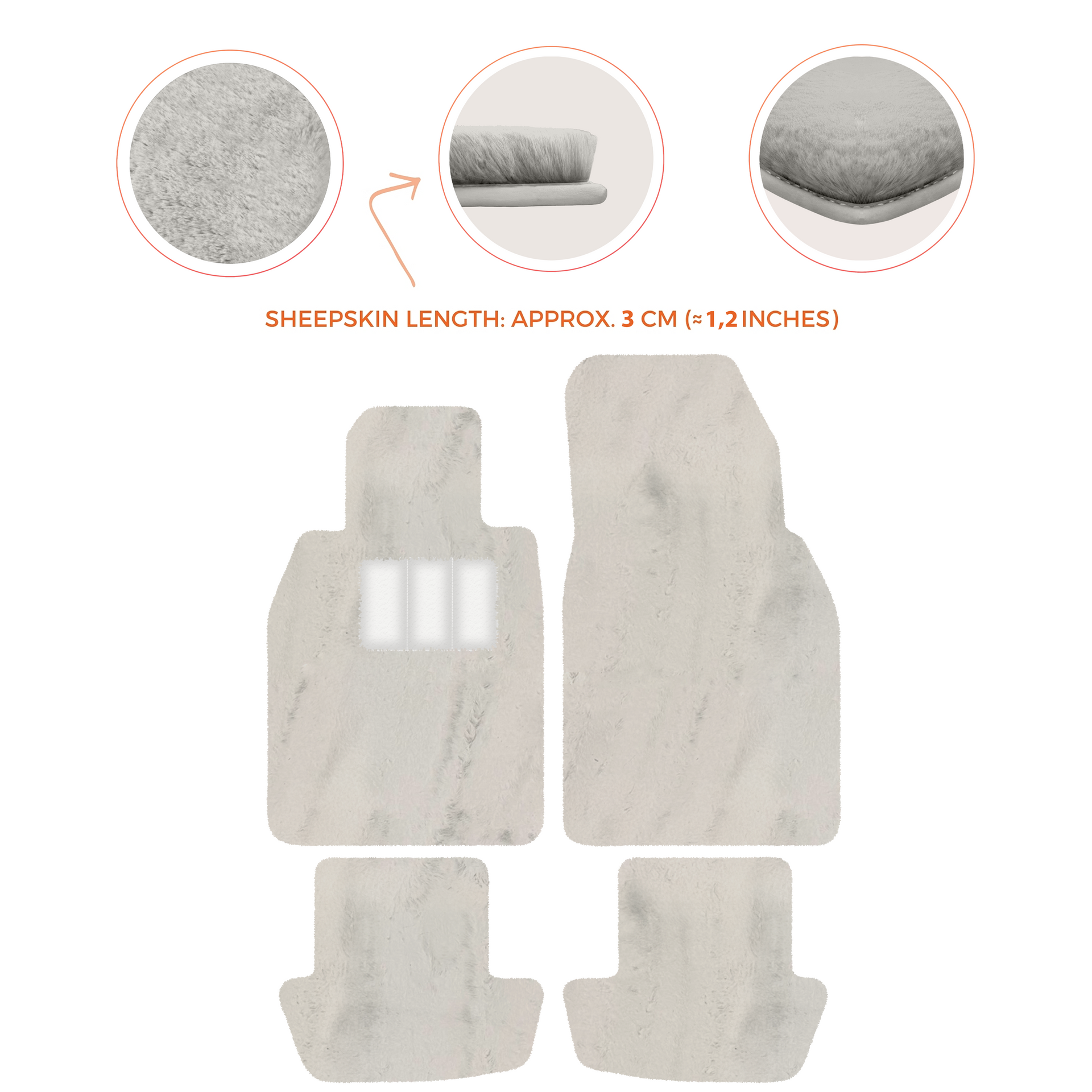 Premium Sheepskin Floor Mats for Porsche 911 991 (2012-2019)