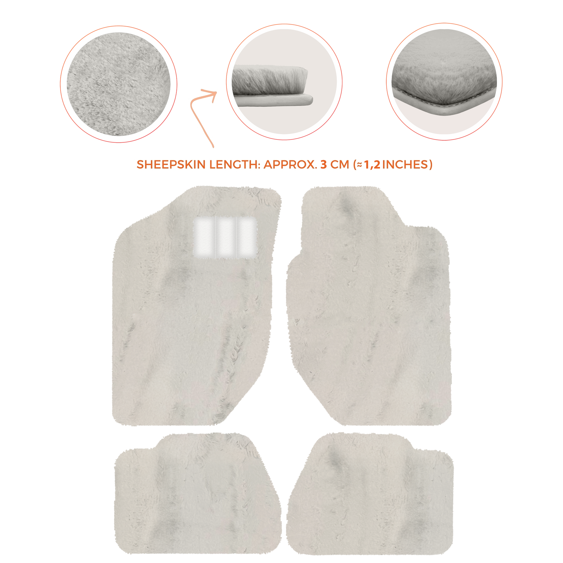 Luxury Sheepskin Floor Mats for Land Rover Discovery Sport (2015-2019)