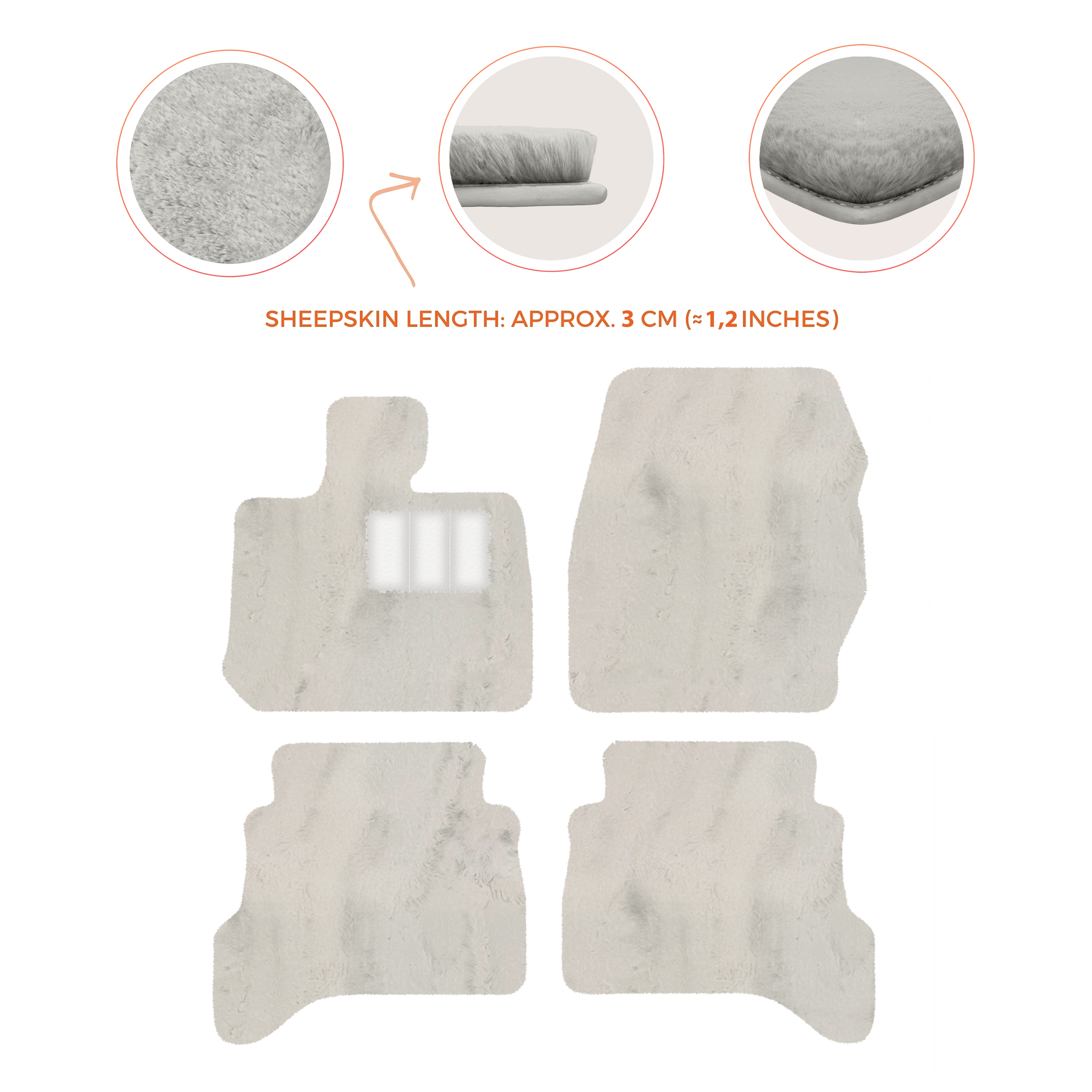 Premium Sheepskin Floor Mats for Land Rover Defender 90 (2007-2020)