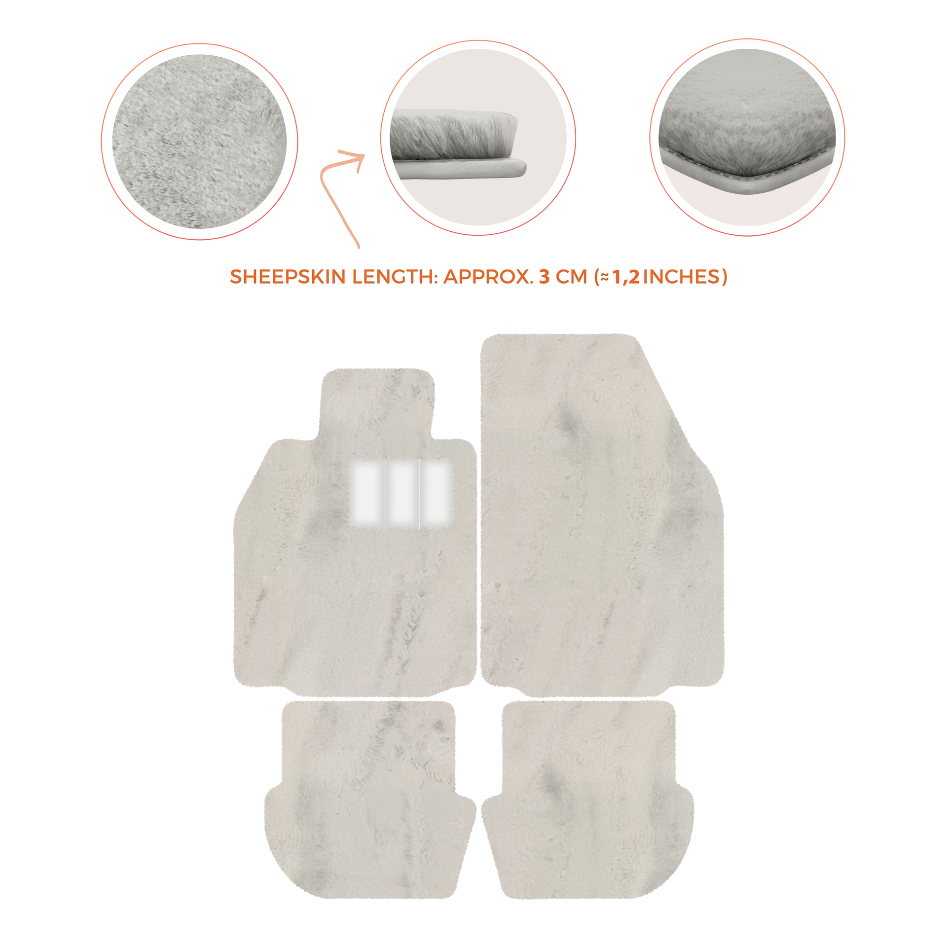 Premium Luxury Sheepskin Floor Mats for Porsche 911 (2004-2012)