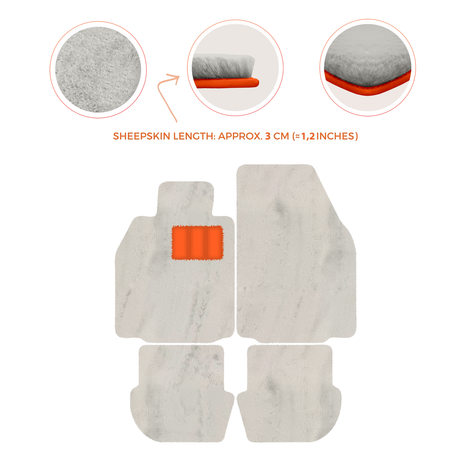 Premium Luxury Sheepskin Floor Mats for Porsche 911 (2004-2012)