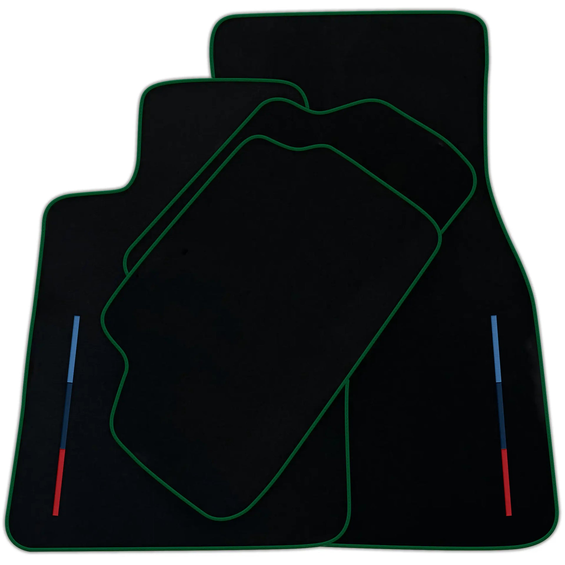 Black Floor Mats For BMW iX1 - U11 SUV With 3 Color Stripes Tailored Set Perfect Fit | Various Trim Color