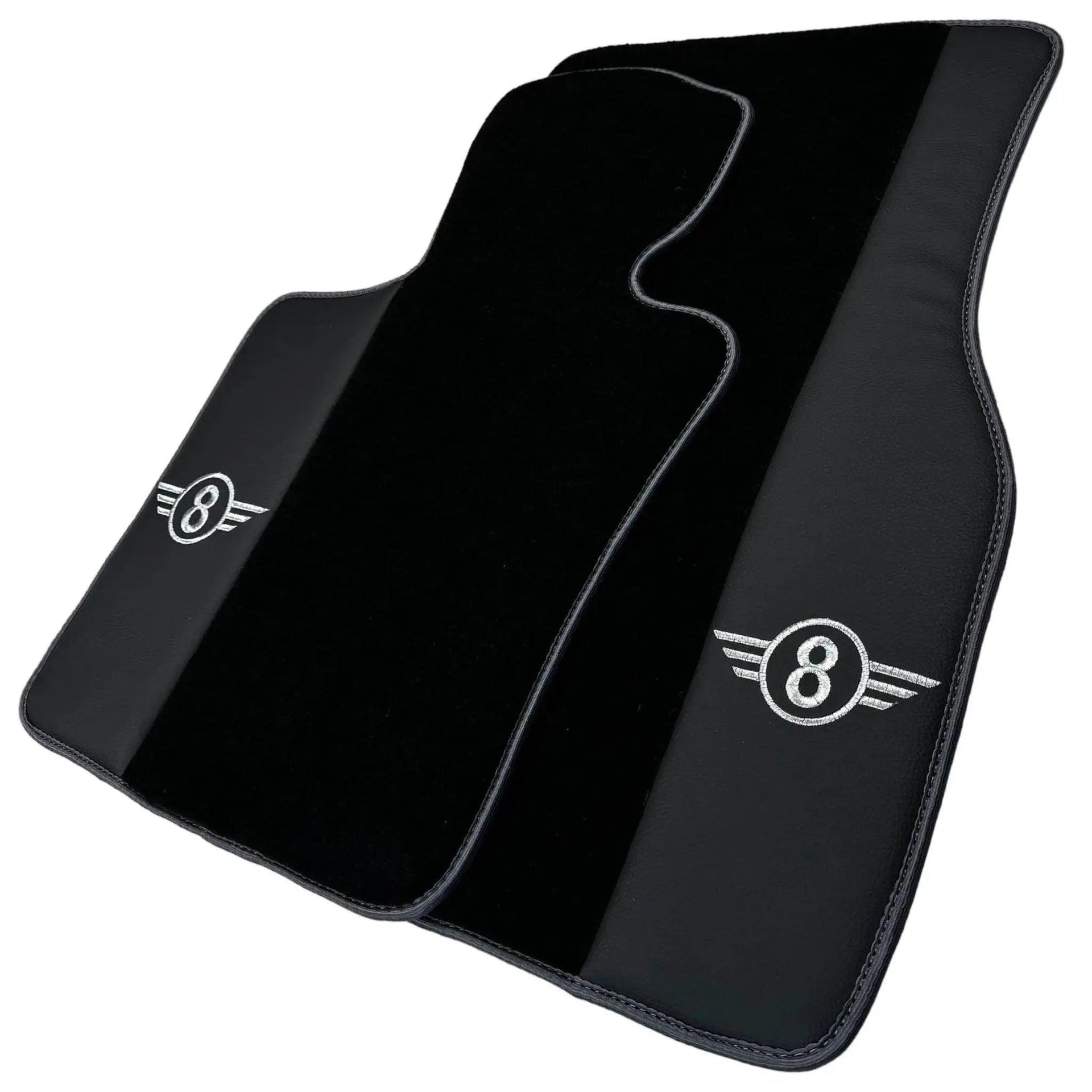 Black Floor Mats for Mini Cabrio R56 Convertible (2009-2016) with Gray Trim - AutoWin