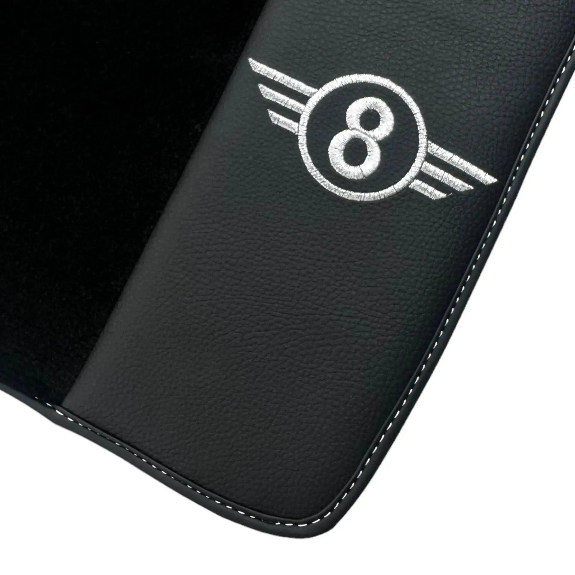 Black Floor Mats for Mini Countryman R60 (2010-2017) with Leather - AutoWin