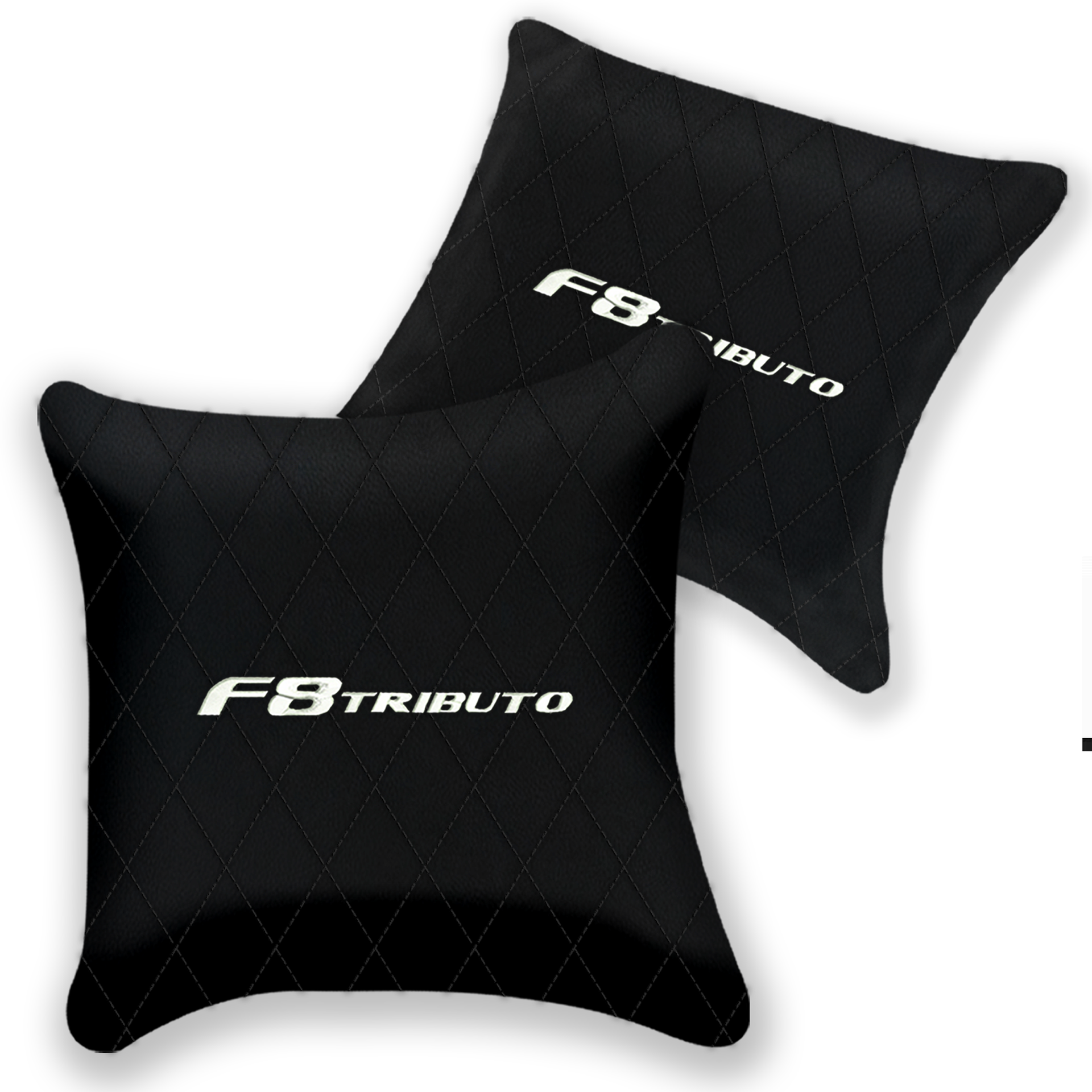 Customizable Black Leather Pillows for Ferrari F8 Spider (2019-2023)