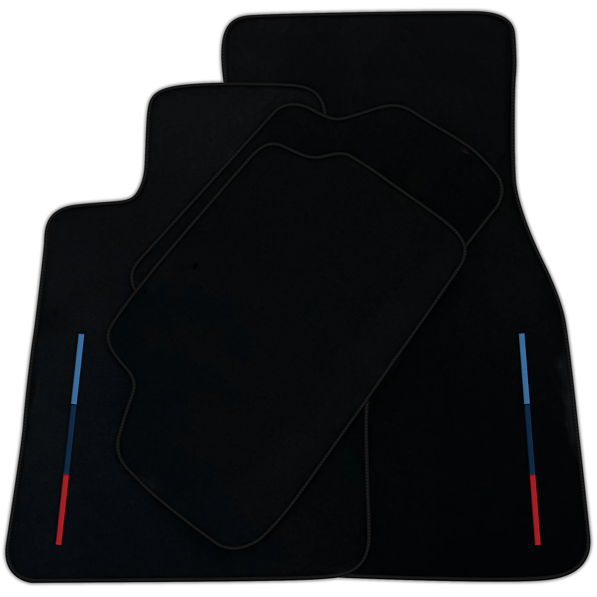 Black Floor Mats for BMW iX (2022-2024) with Color Stripes Tailored Set Perfect Fit | Various Trim Colors