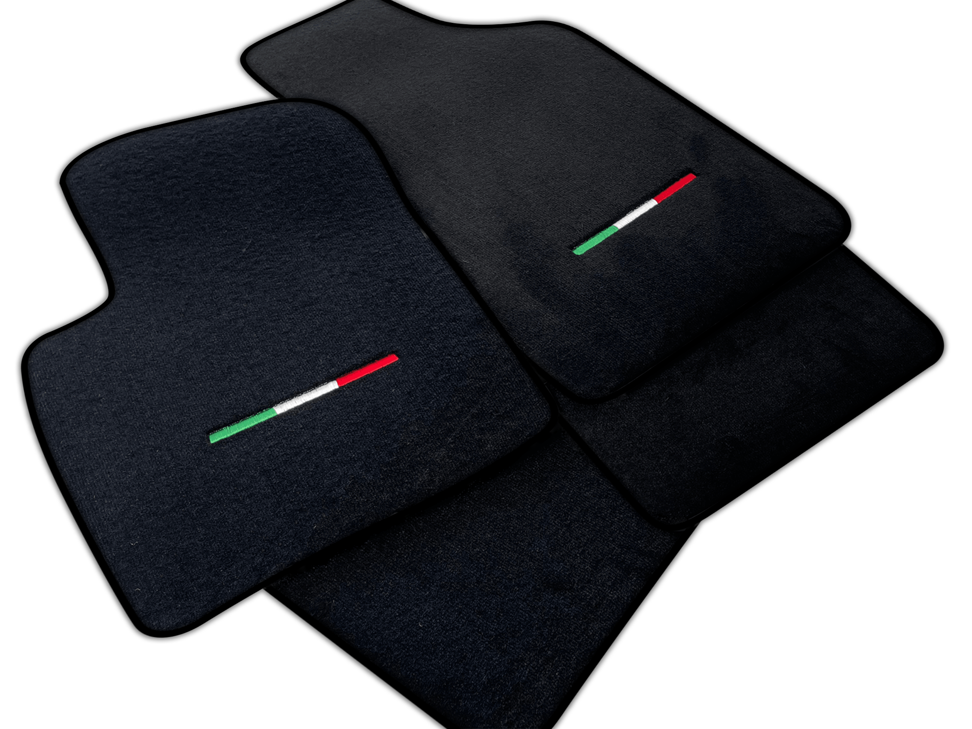 Italian Edition Black Floor Mats for Fiat 500X (2018-2024) Co Driver With Fixing System