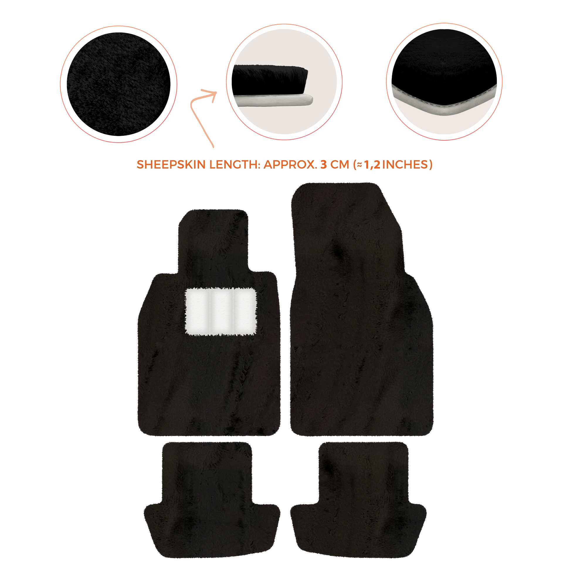 Premium Sheepskin Floor Mats for Porsche 911 991 (2012-2019)