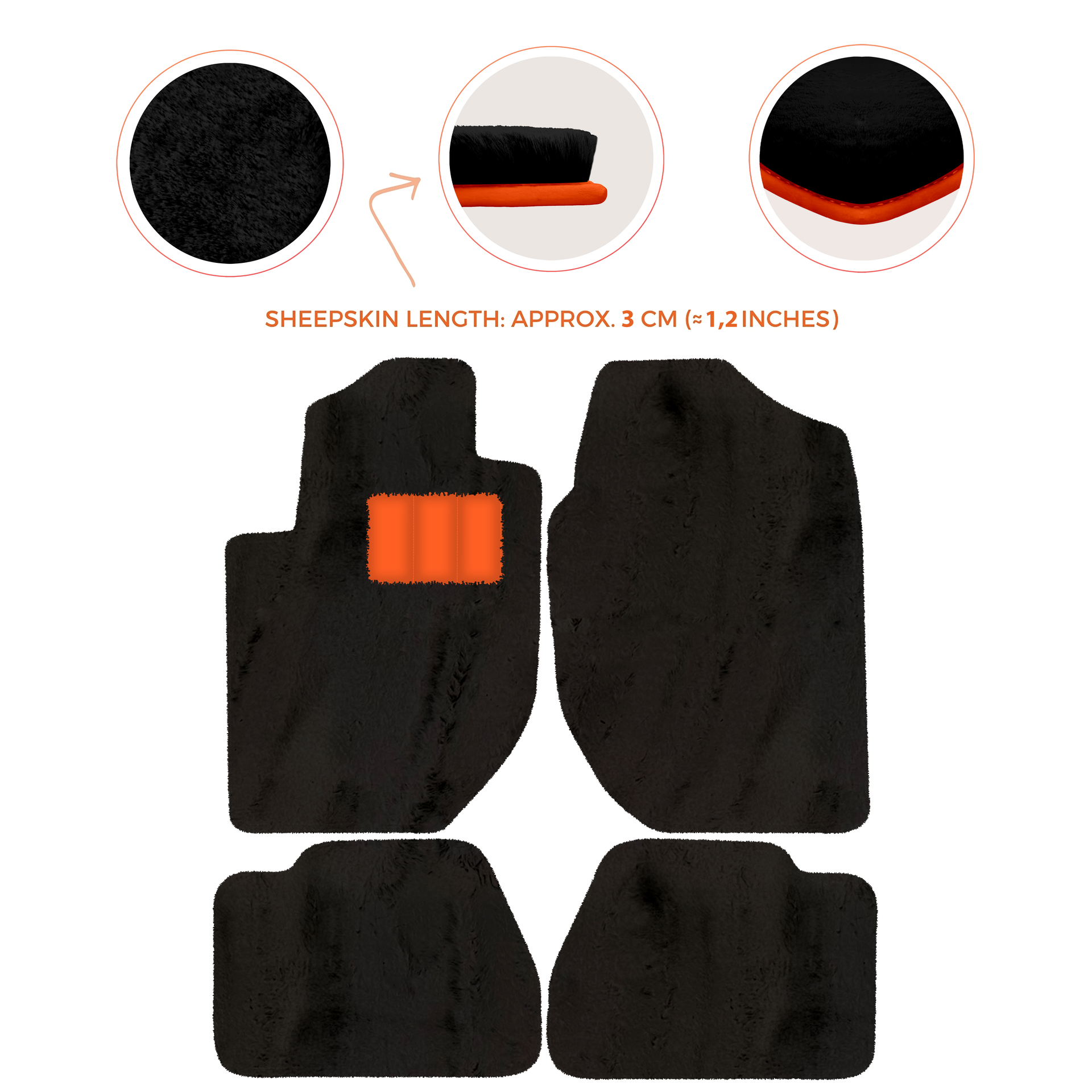 Premium Sheepskin Floor Mats for Land Rover Freelander (1997-2003)