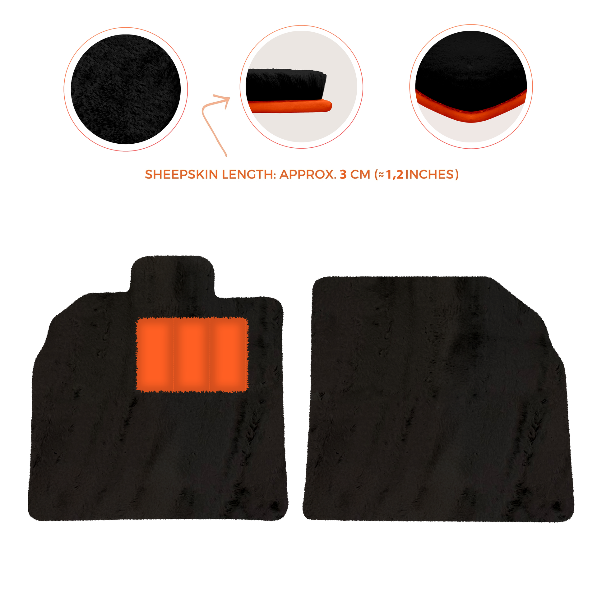 Customizable Black Floor Mats for Lamborghini Aventador SV | Orange Edition - AutoWin.EU