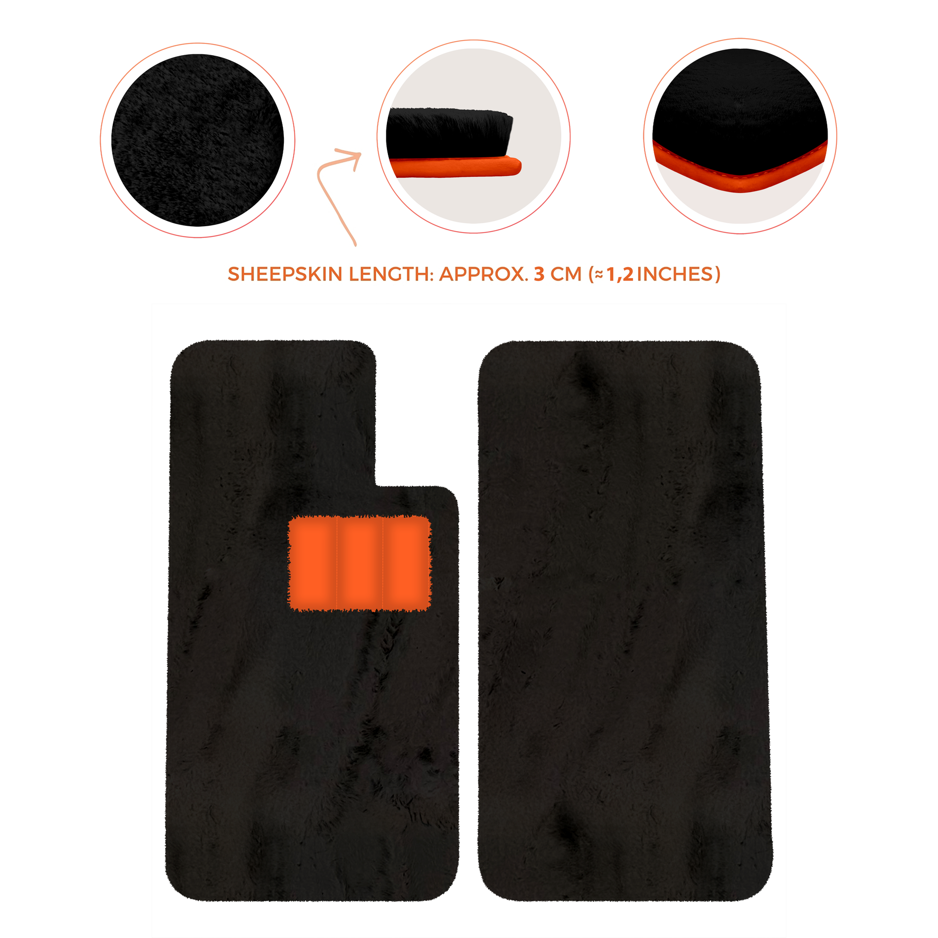 Premium Sheepskin Floor Mats for Aston Martin V8 Virage (1989-1995) Coupe