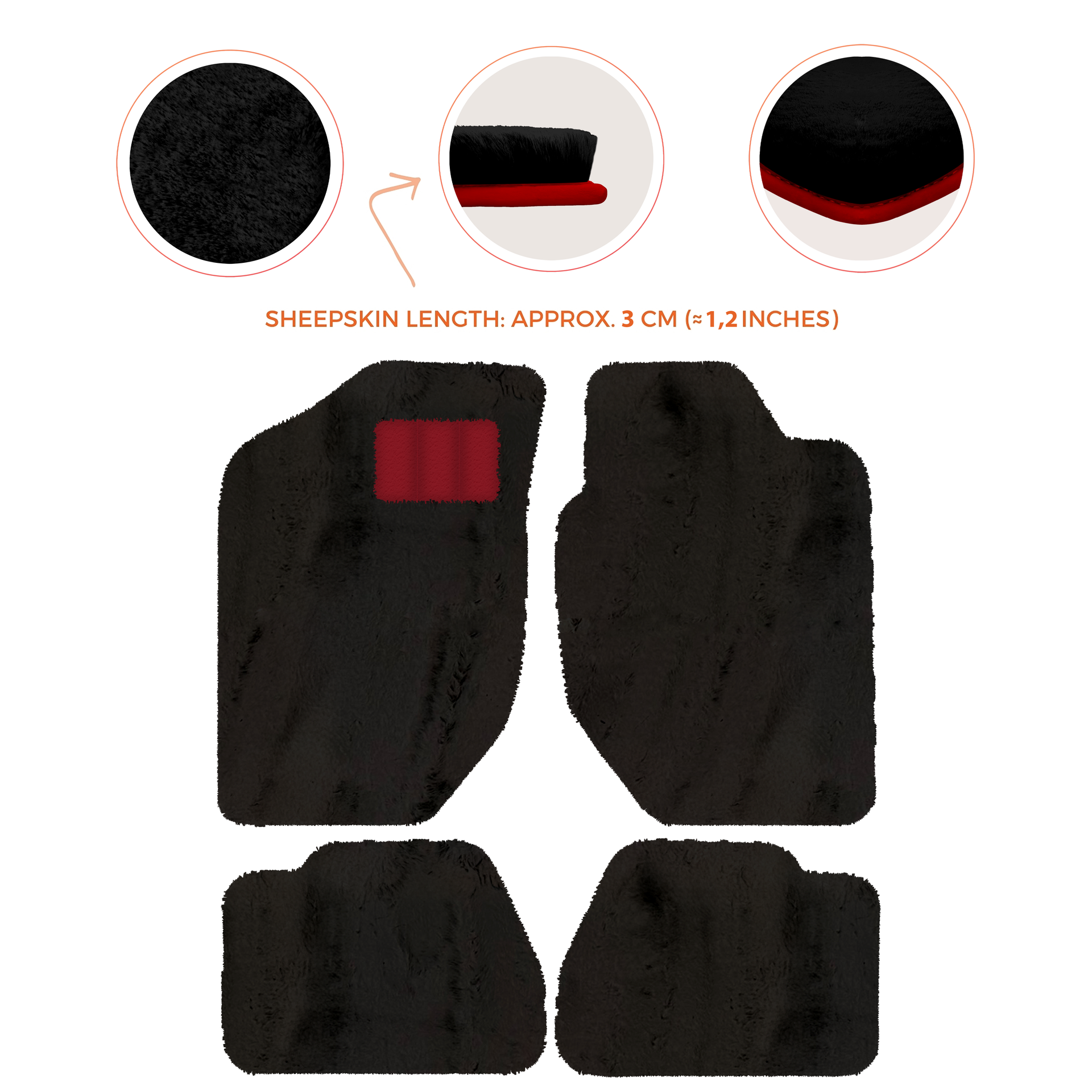 Luxury Sheepskin Floor Mats for Land Rover Discovery Sport (2015-2019)