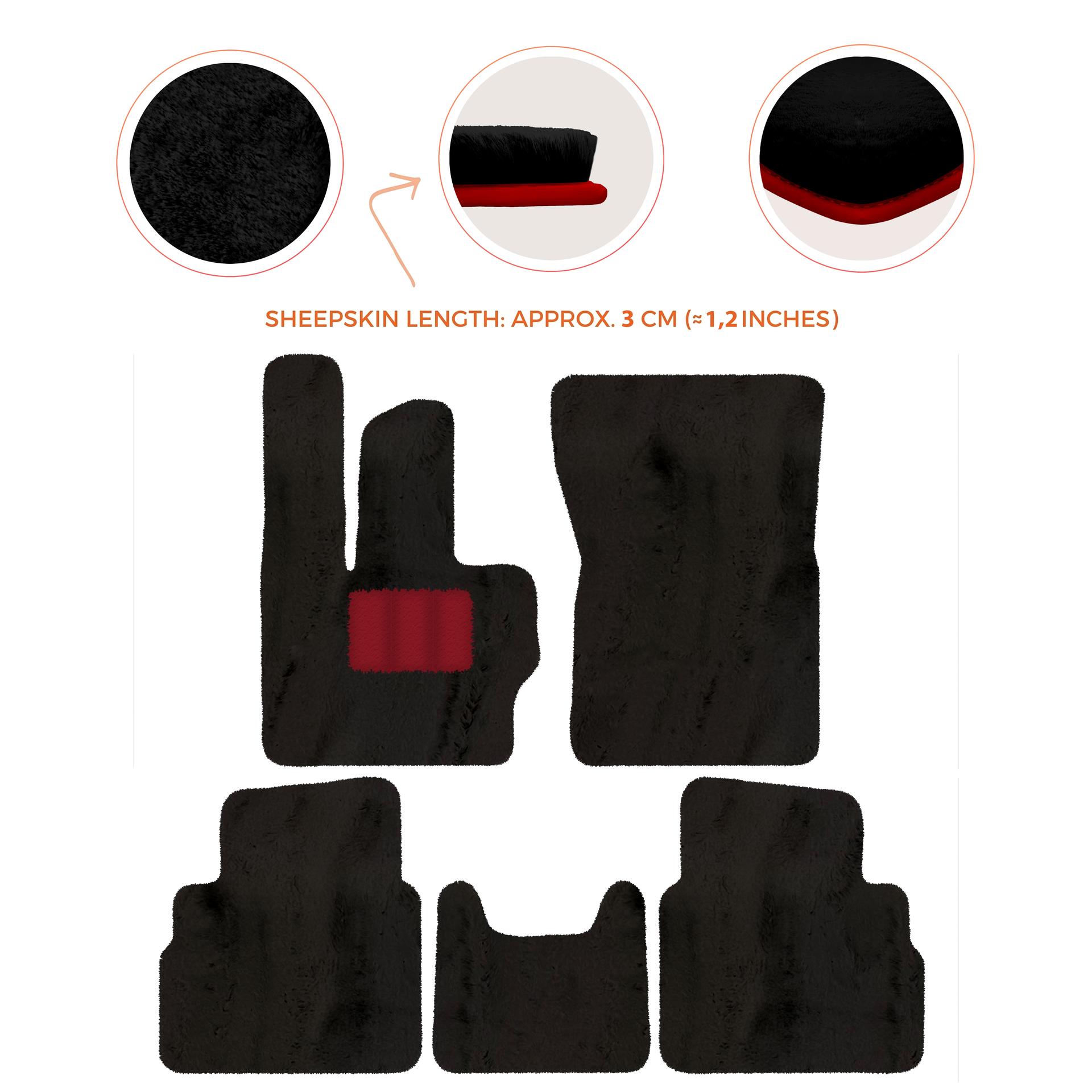 Premium Sheepskin Floor Mats for Mercedes-Benz G-Class W463 2008-2018