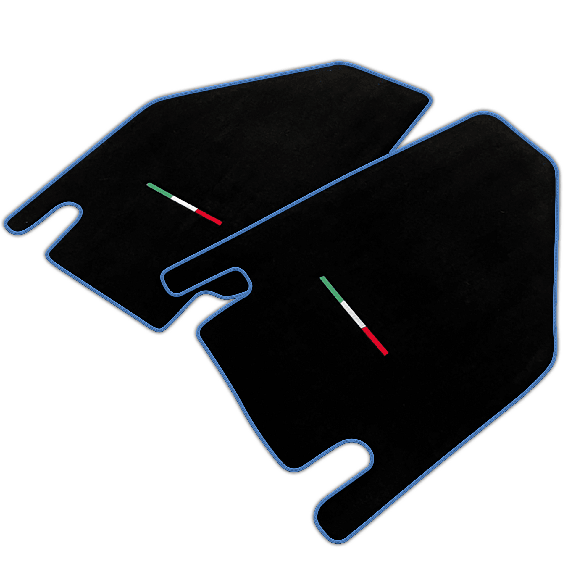 Black Floor Mats for Lamborghini Countach with Italian Flag | Various Trim Colors