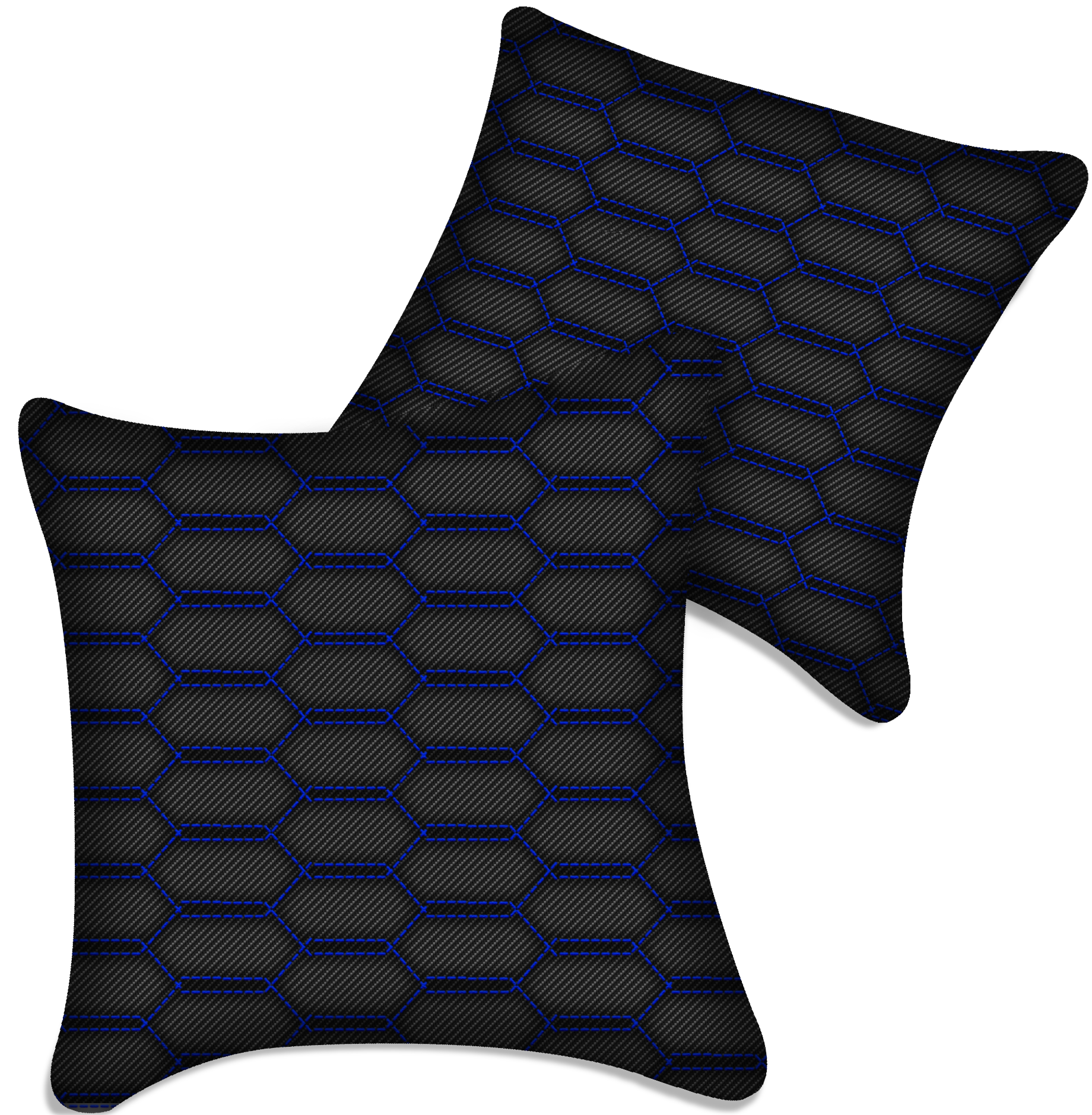 Customizable Black Carbon Fiber Pillows Set of 2 for All Vehicles