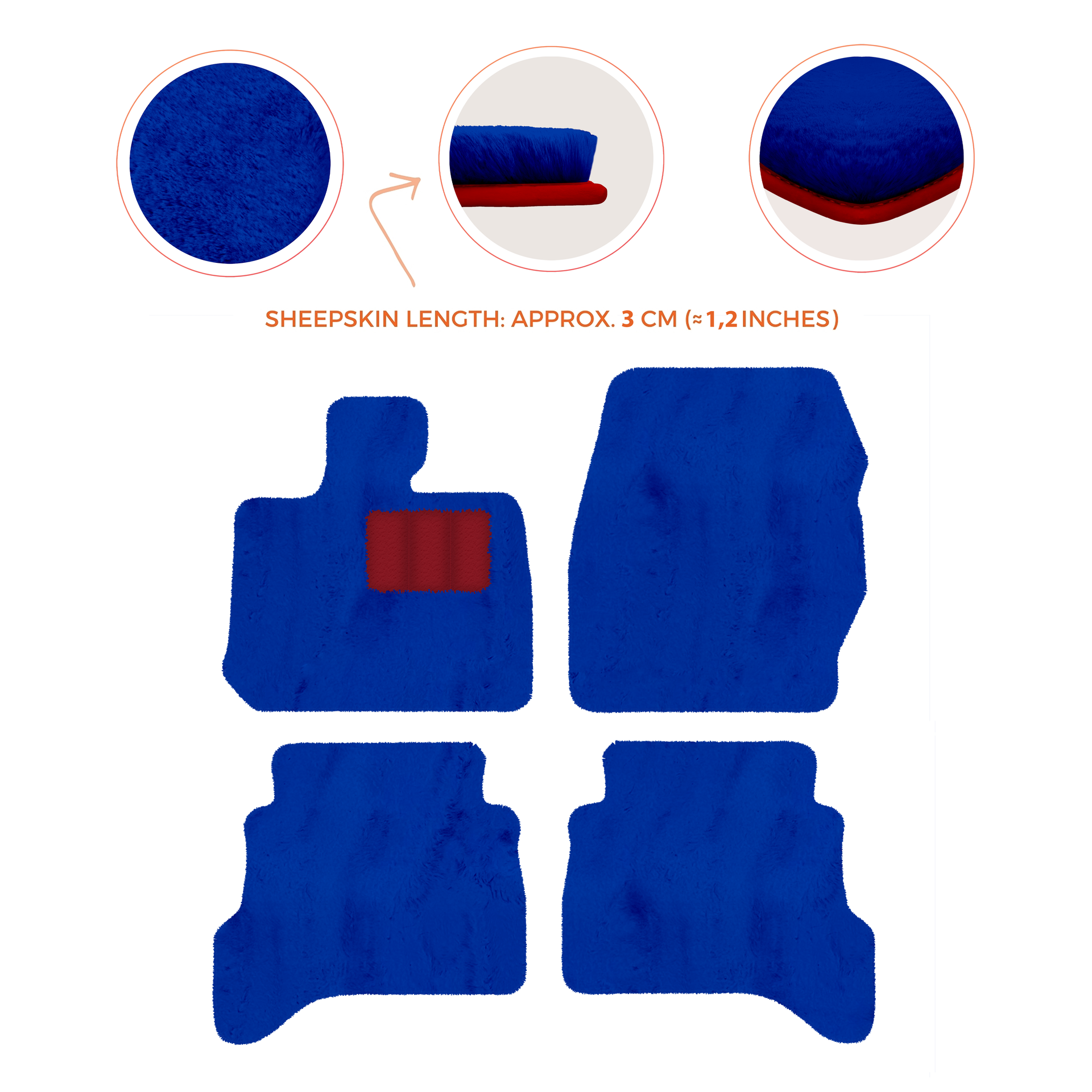 Premium Sheepskin Floor Mats for Land Rover Defender 90 (2007-2020)