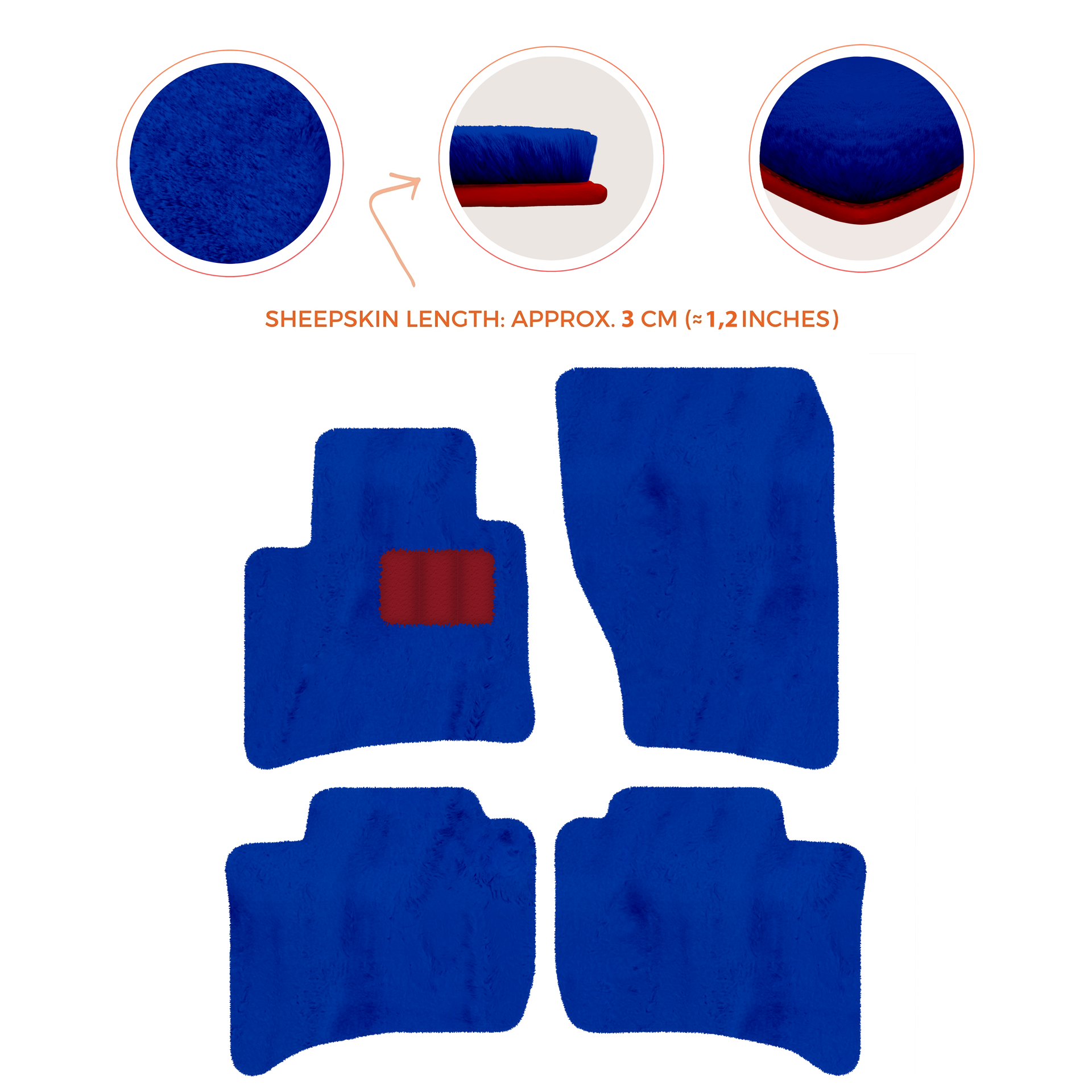 Premium Sheepskin Floor Mats for Porsche Cayenne (2010-2018)