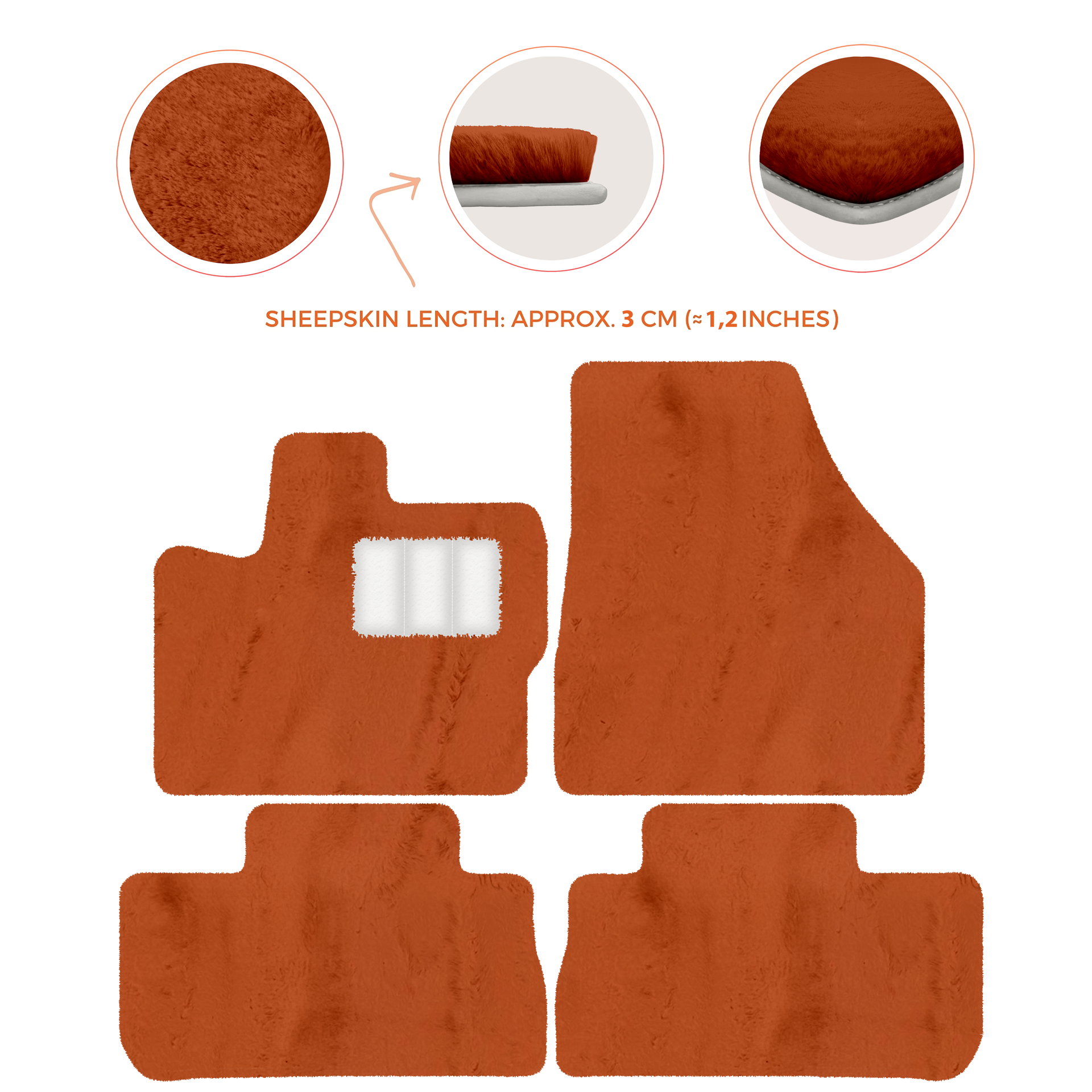 Premium Sheepskin Floor Mats for 2003-2007 Land Rover Freelander