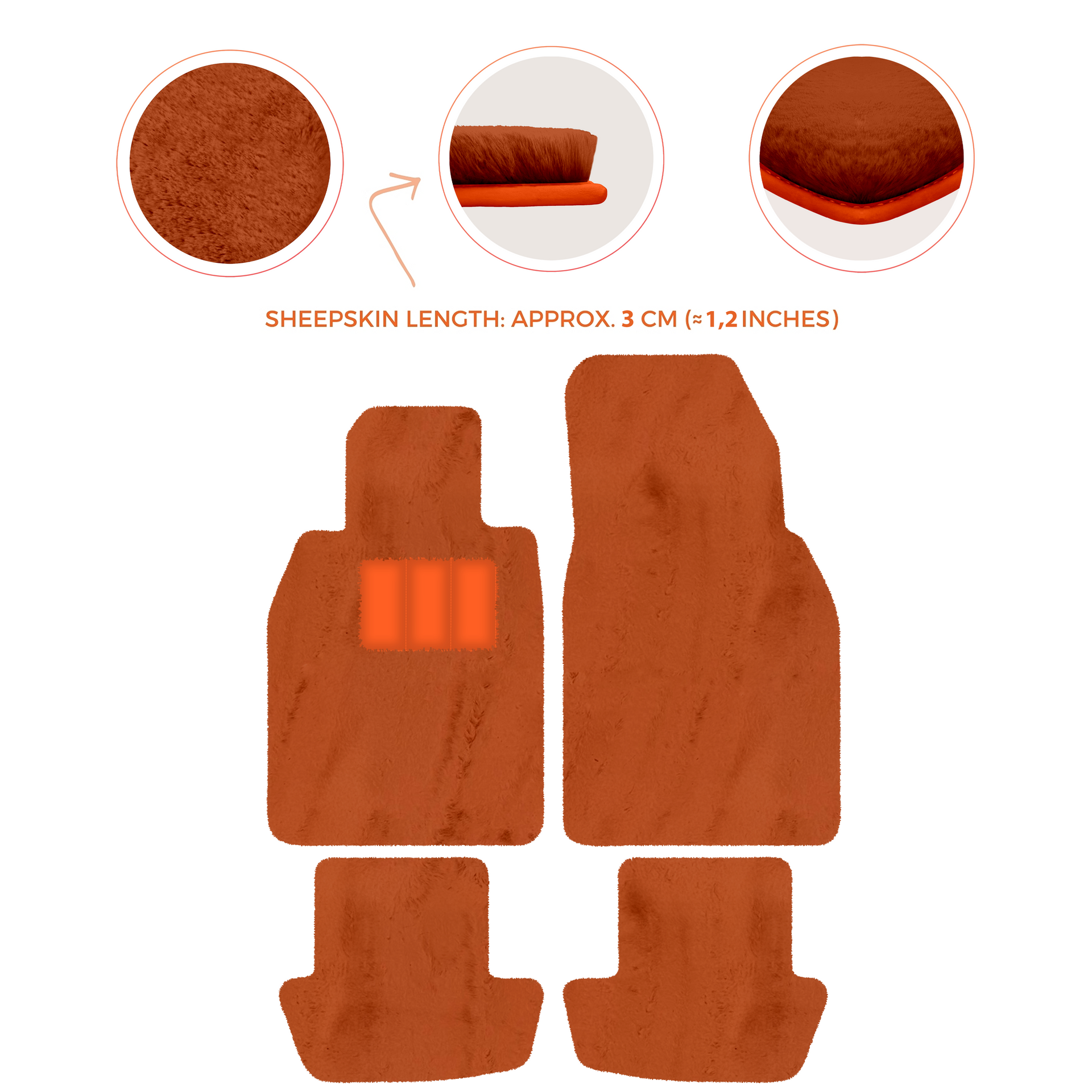 Premium Sheepskin Floor Mats for Porsche 911 991 (2012-2019)