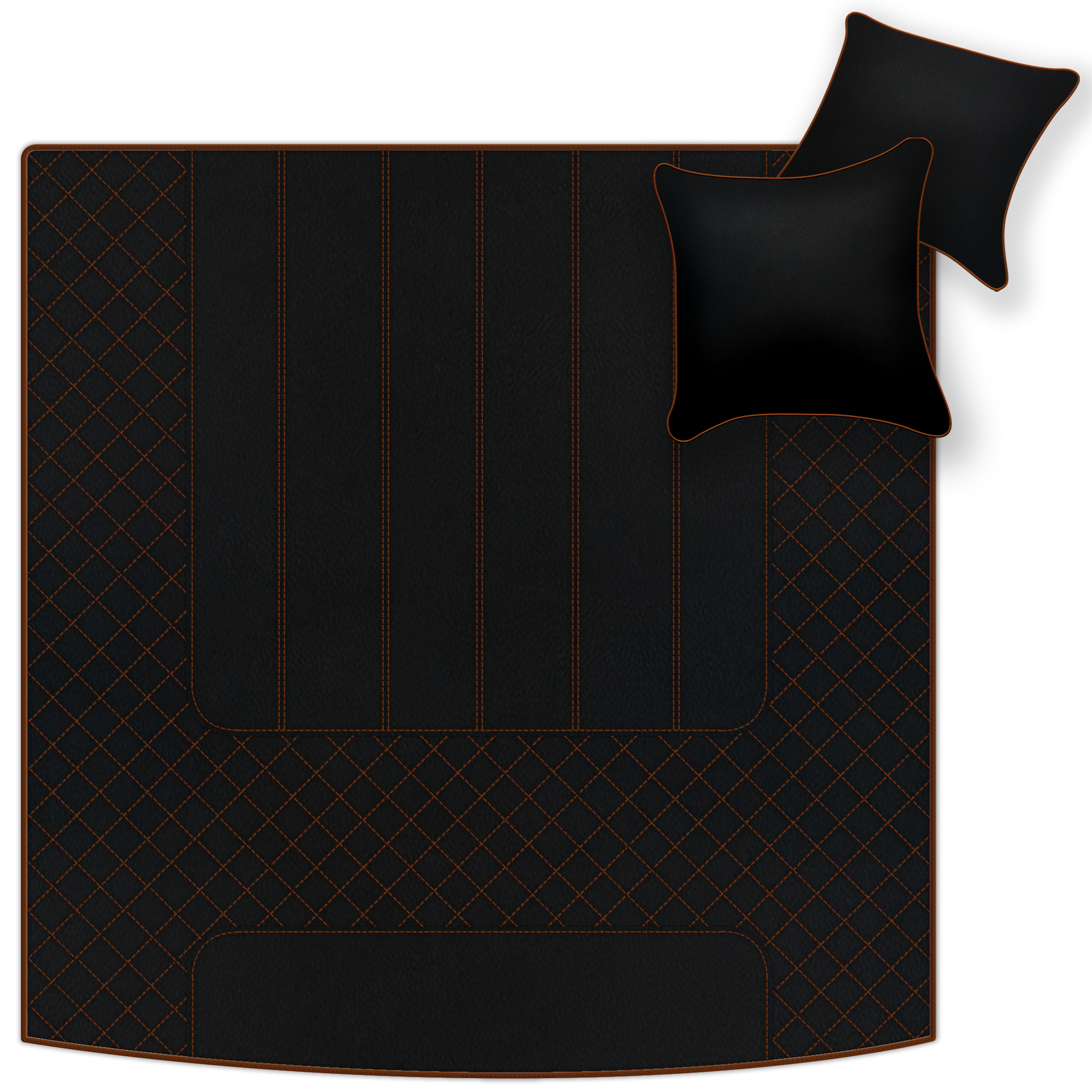 Premium Black Leather Floor Mats for Rolls Royce Shadow (1965-1977)