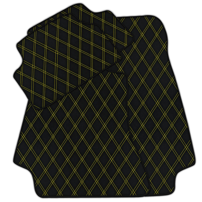 Tapis de voiture en cuir personnalisables avec motif double
