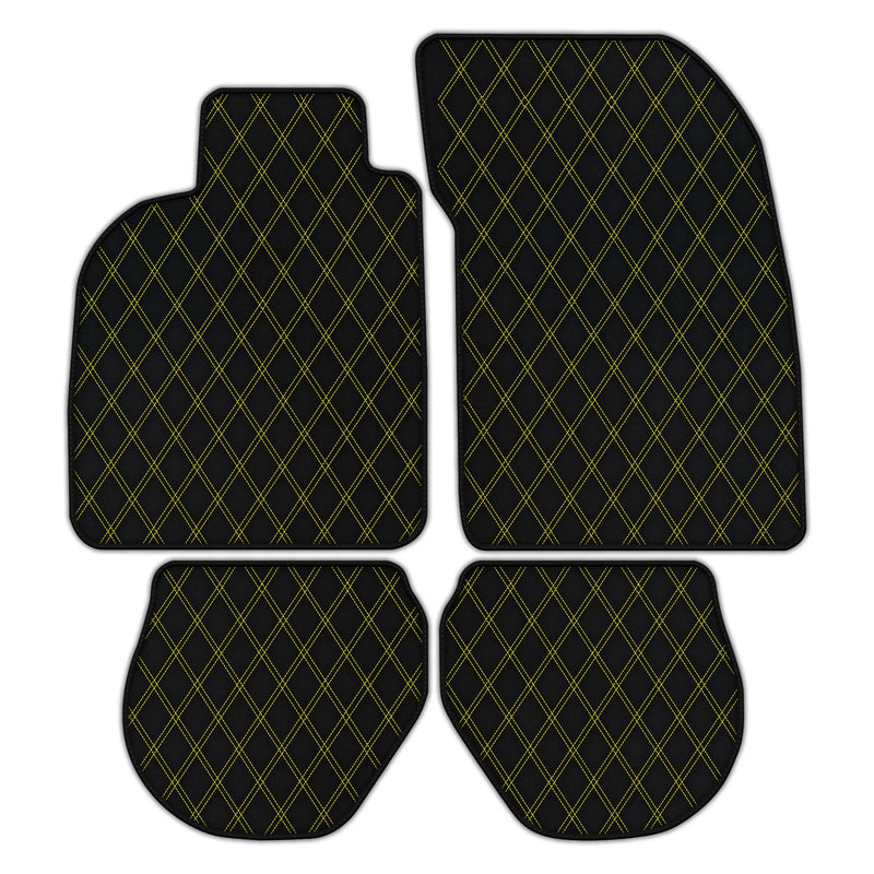 Tapis de voiture en cuir personnalisable avec motif diamant double pour Porsche 911 - 993 (1994-1998)