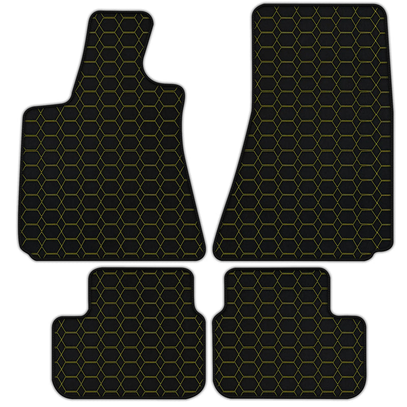 Customizable Leather Floor Mats with Hexagon Hex Pattern for Maserati Ghibli (2013-2022)