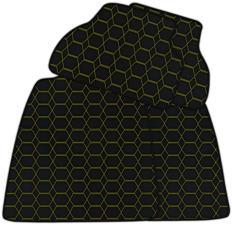 Customizable Leather Floor Mats with Hexagon Hex Pattern for Audi A3 - 3-door Hatchback (2000-2003)
