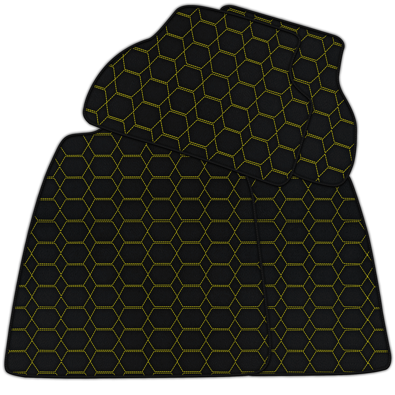 Customizable Leather Floor Mats with Hexagon Hex Pattern for Audi A4 - B8 Avant (2008-2015)