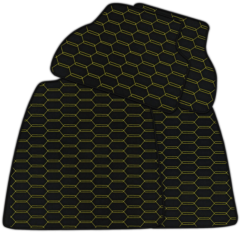 Tappetini per auto in pelle personalizzabili con motivo esagonale intrecciato per Audi A4 - B8 Sedan (2008-2015)