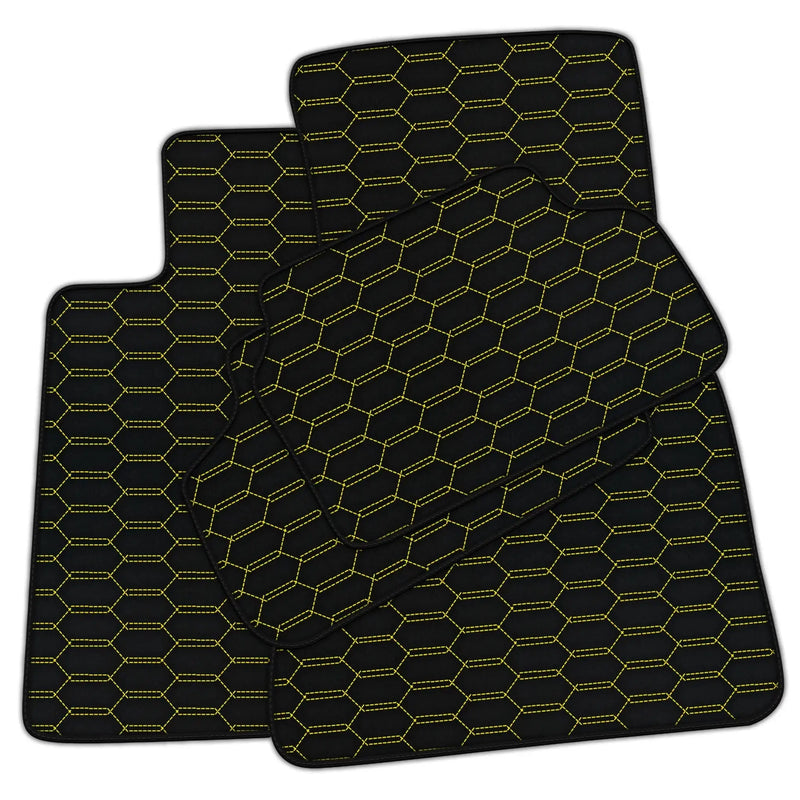 Tapis de voiture en cuir personnalisables avec motif hexagonal entrelacé pour BMW F07 Gran Turismo (2009-2017)