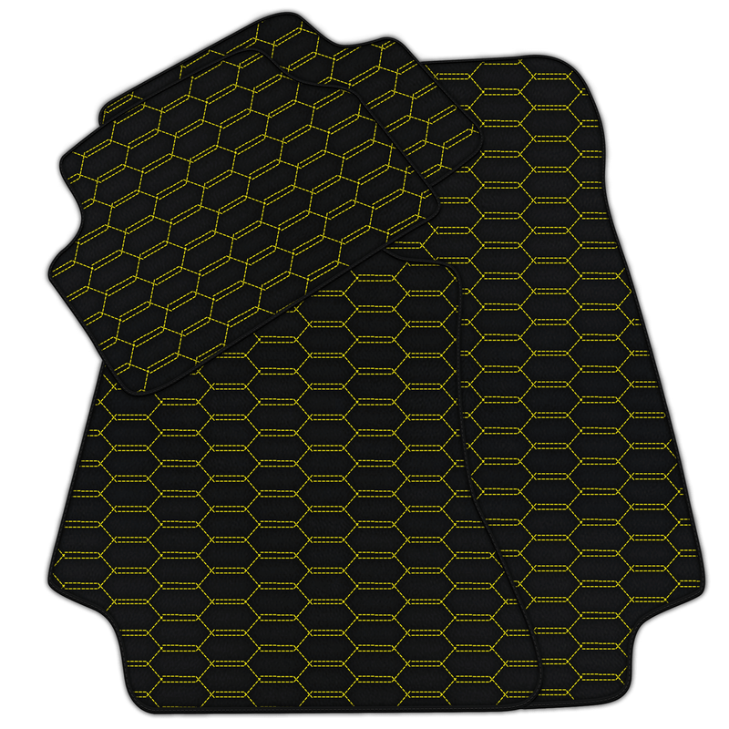 Customizable Leather Floor Mats with Interlaced Hex Pattern for Mercedes Benz GLK-Class X204 (2012-2015)