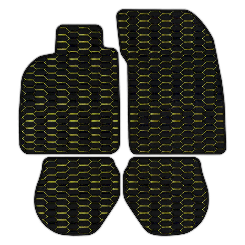 Tapis de voiture en cuir personnalisable avec motif hexagonal entrelacé pour Porsche 911 - 993 (1994-1998)