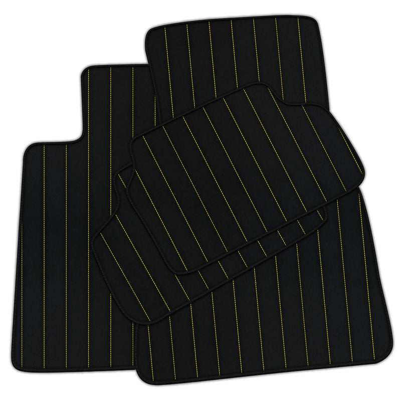 Alfombrillas de coche de cuero personalizables con patrón lineal para BMW E70 SUV (2007-2013)