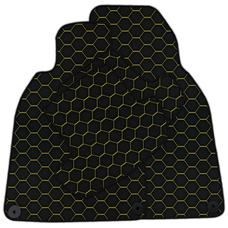 Customizable Leather Floor Mats with Symmetrical Hex Pattern for Porsche 911 - 992 (2019-2026)