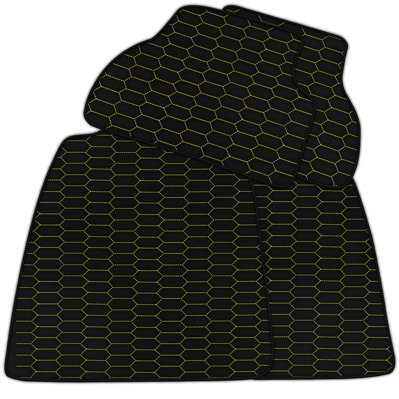 Alfombrillas de cuero personalizables con patrón Raptor Hex para Audi A4 - B9 Sedán (2018-2019)