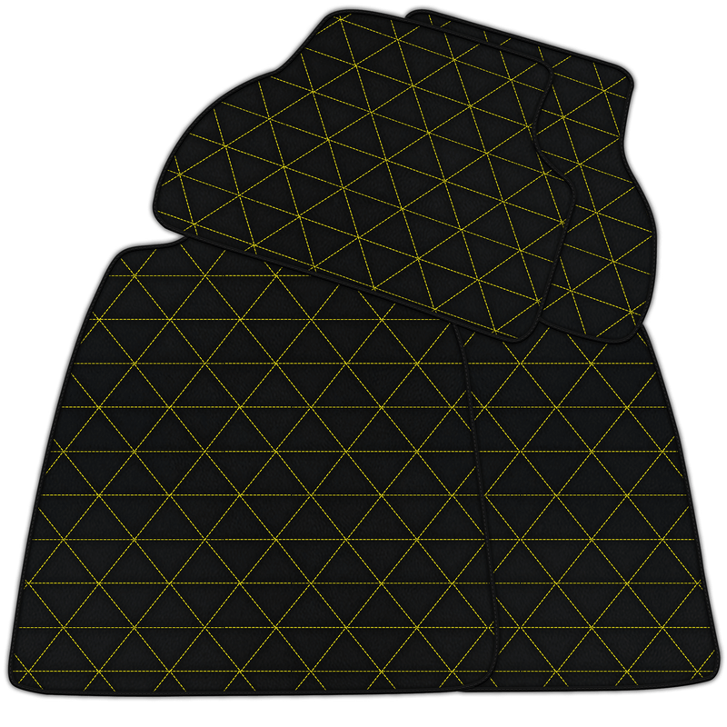 Tappetini In Pelle Personalizzabili con Motivo Esagonale Triangolare per Audi A4 - B9 Allroad Quattro (2020-2024)