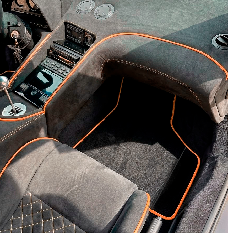 Tapis de voiture en cuir personnalisables avec un motif hexagonal entrelacé pour Lamborghini Diablo (1990-2001) - AutoWin